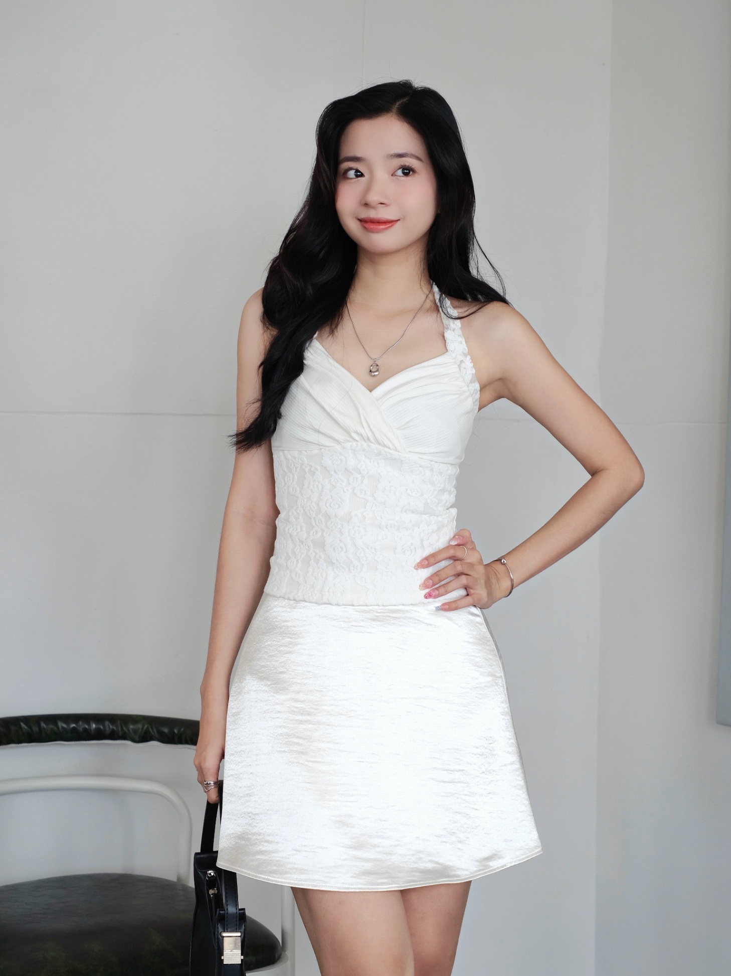 Áo thun yếm phối thân ren - AK002-2507LAT