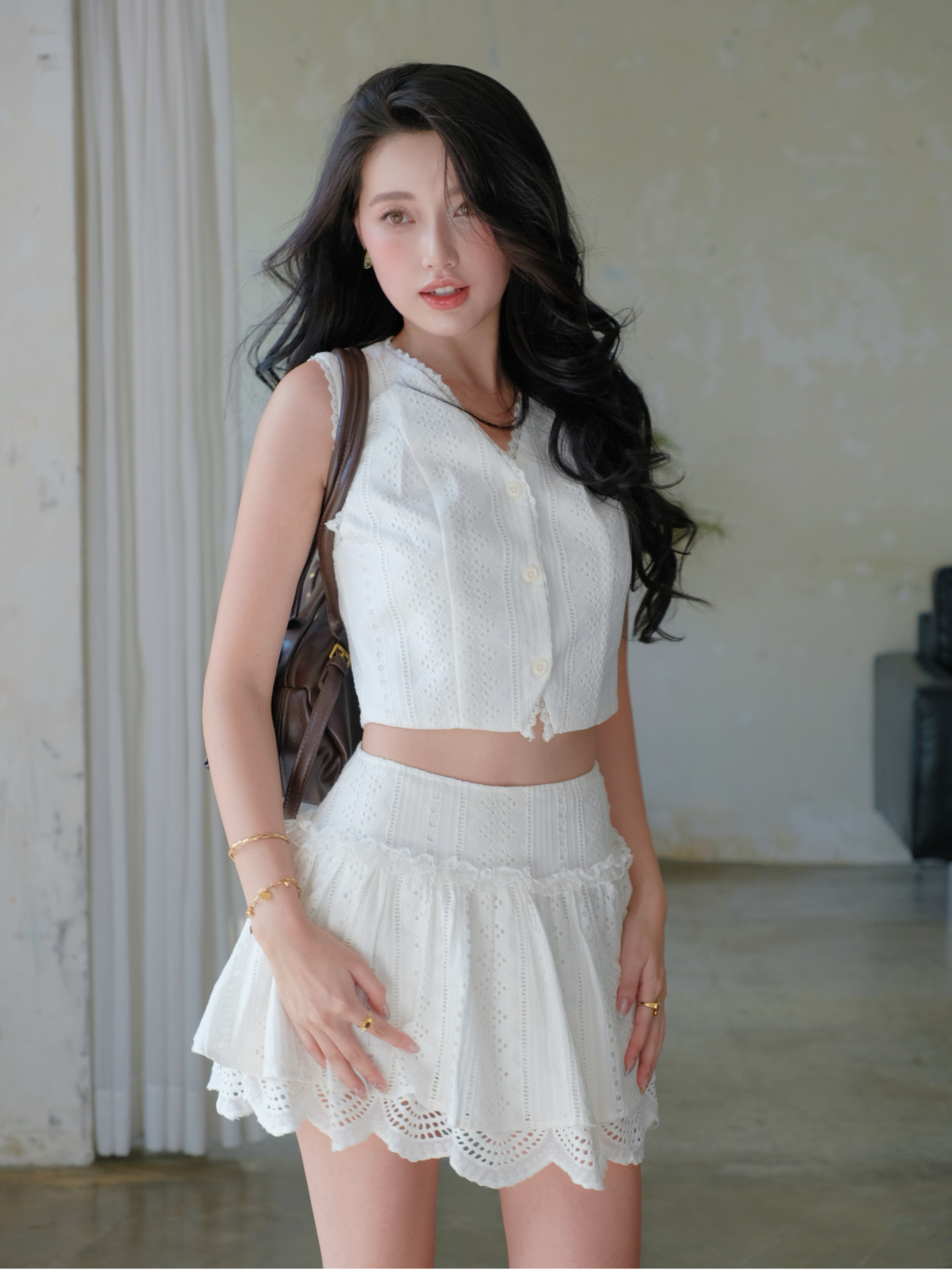 A091 | Áo Gile Xô Viền Ren