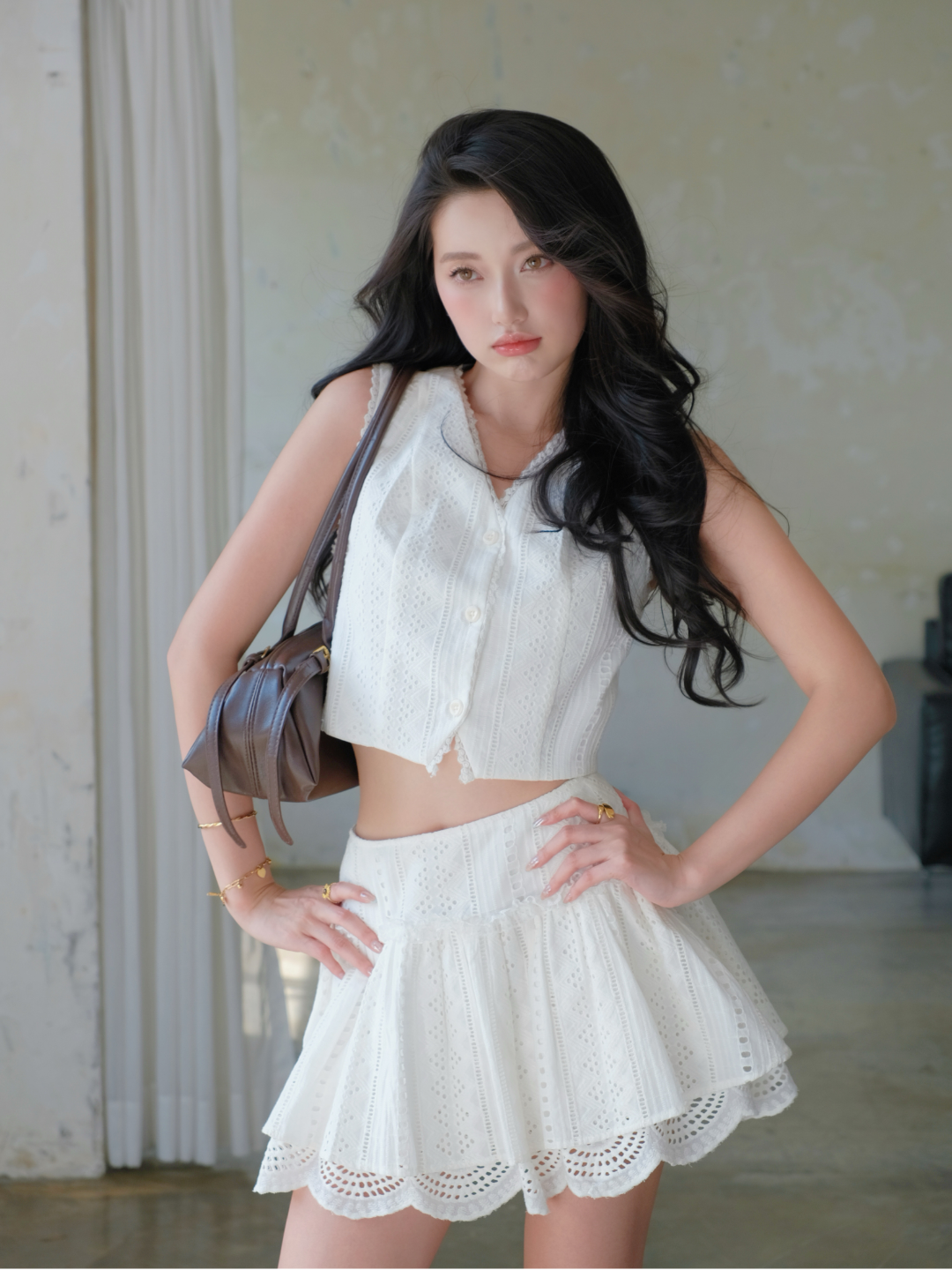 A091 | Áo Gile Xô Viền Ren