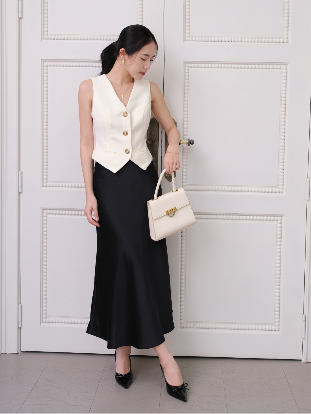 V007 | Chân Váy Lụa Basic 1m50