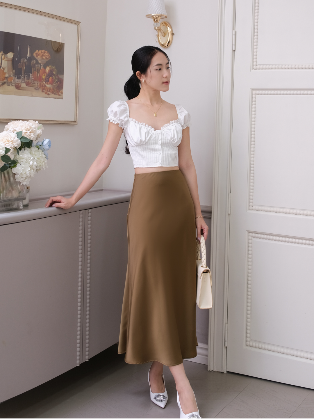 V007 | Chân Váy Lụa Basic 1m50