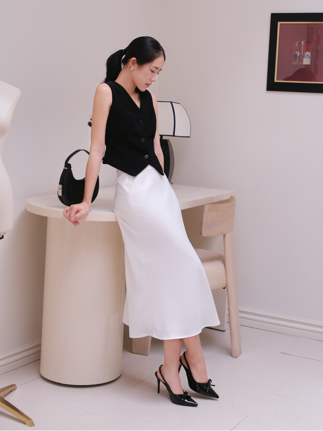 V007 | Chân Váy Lụa Basic 1m50