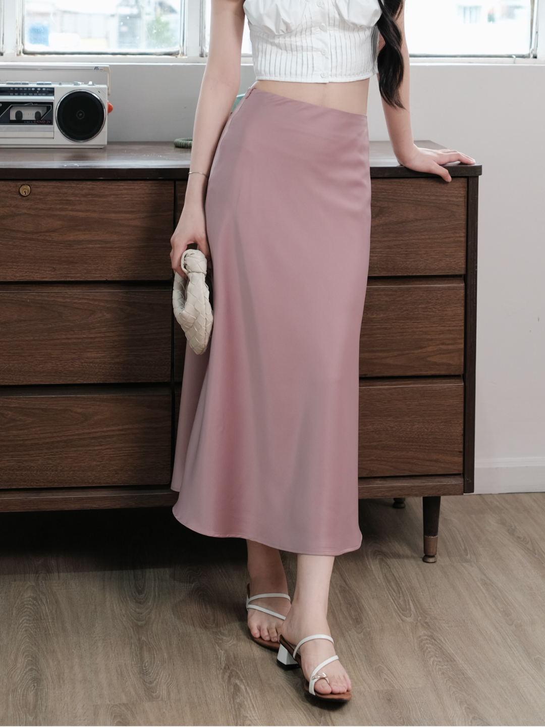 V007 | Chân Váy Lụa Basic 1m50