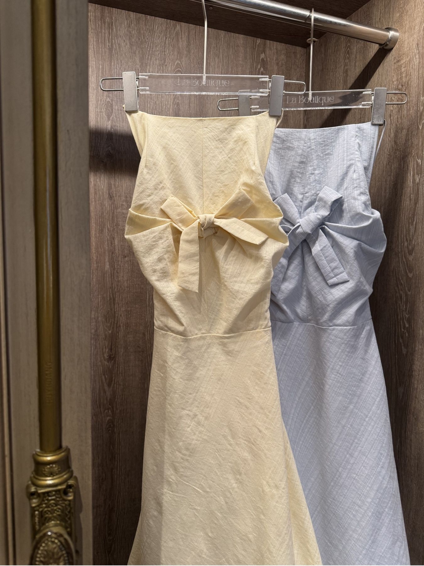 Đầm linen nơ ngực dáng dài La Boutique DD008-2608LAT