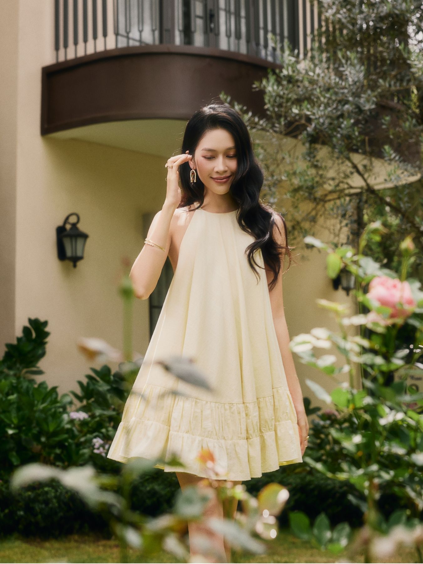 Đầm yếm babydoll kèm quần thun ngắn bảo hộ S027-2608LAT