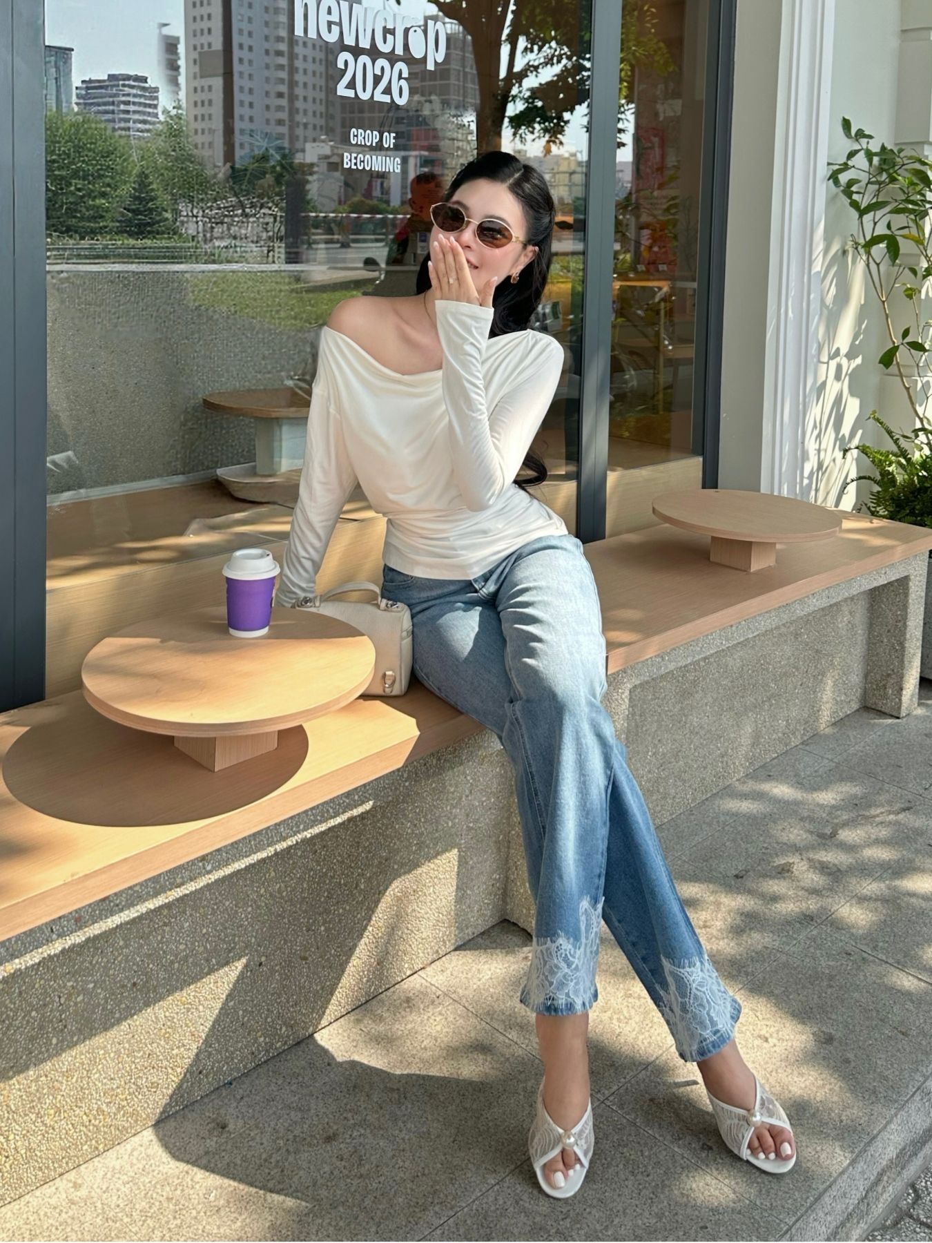 Quần jean dài phối ren túi và ống quần QJ002-2608LAT