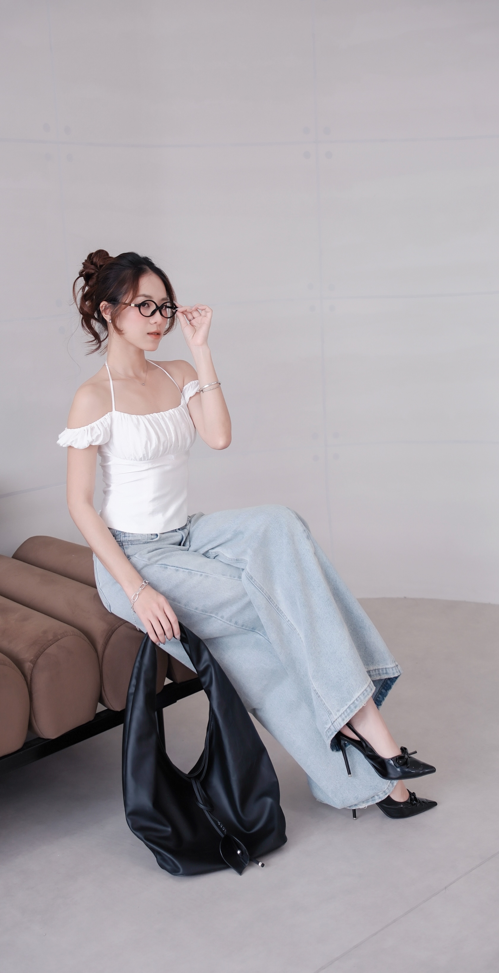 QJ001 | Quần Jeans Ống Rộng Cạp Hạ V