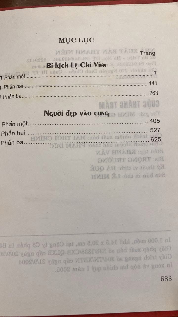 Cuộc Thăng Trầm (tiểu thuyết lịch sử)- Tác giả Minh Giang - Bìa cứng -Năm xb 2005 Nxb Thanh Niên Dầy 683 trang - khổ 14,5x20.5cm -Sách về Nguyễn Trãi