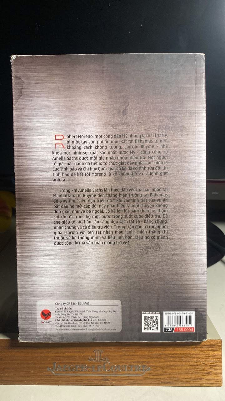 Buồng Khử- The Kill Room -Tác giả :Jeffery Deaver -NXB Lao Động,Bách Việt phát hành 2019 -Bìa mềm,khổ 16x24cm,616 trang