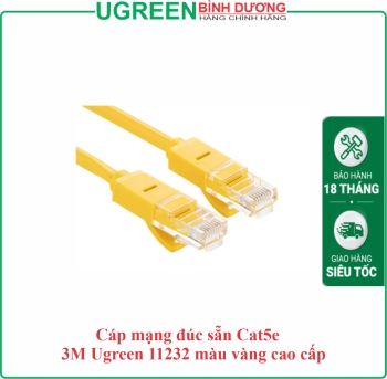 Cáp dữ liệu nối mạng CAT5e UTP, truyền dữ liệu giữa các máy tính, dài 3M Ugreen ( 11232)