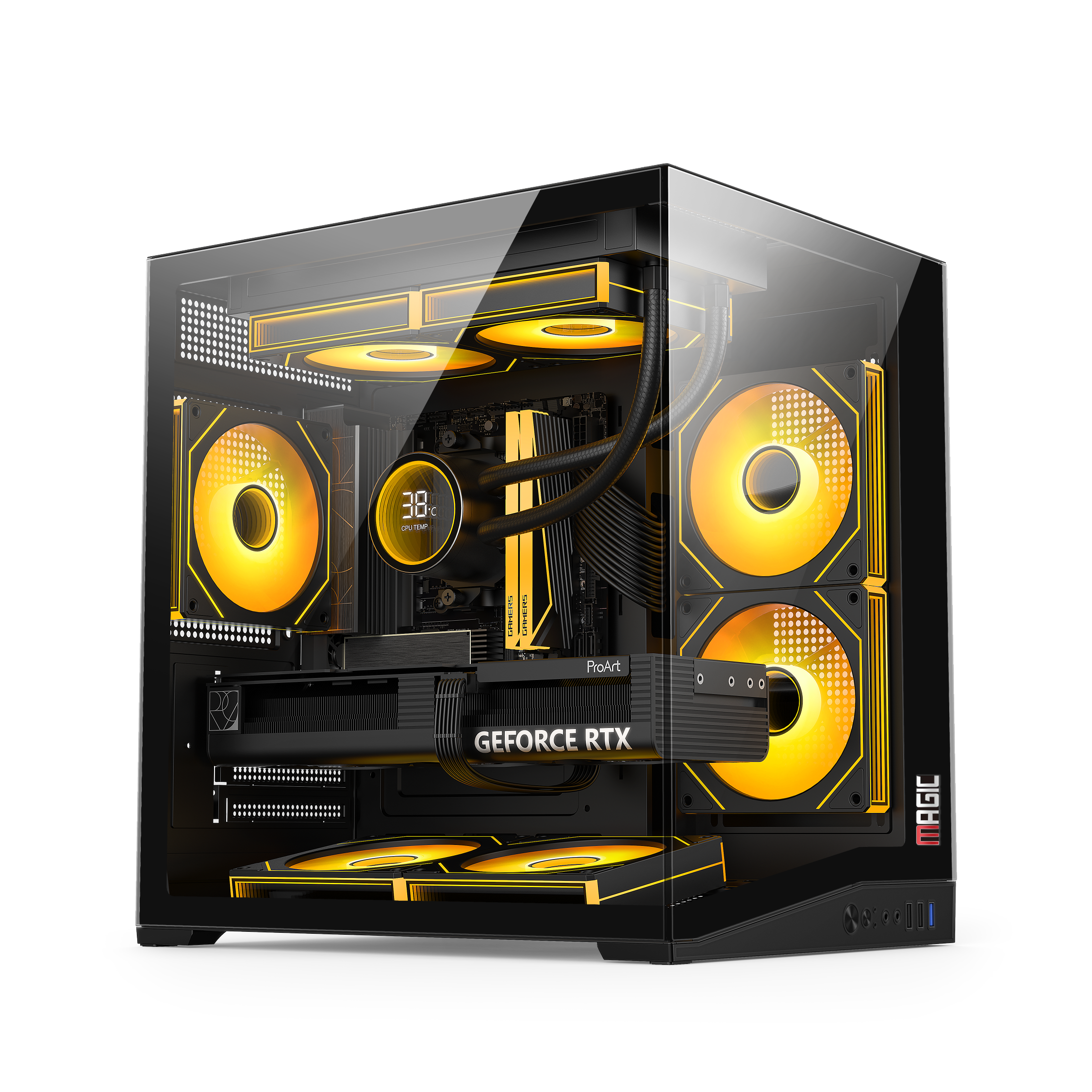 Vỏ Case Magic Zero Plus (Chưa kèm Fan) M-ATX, AIO 240, Màu Đen