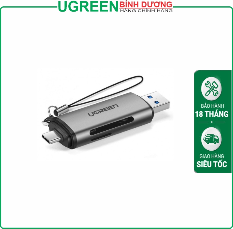 Đầu đọc thẻ đa năng TF/SD chân cắm Type-C và USB 2.0 Ugreen (50706)