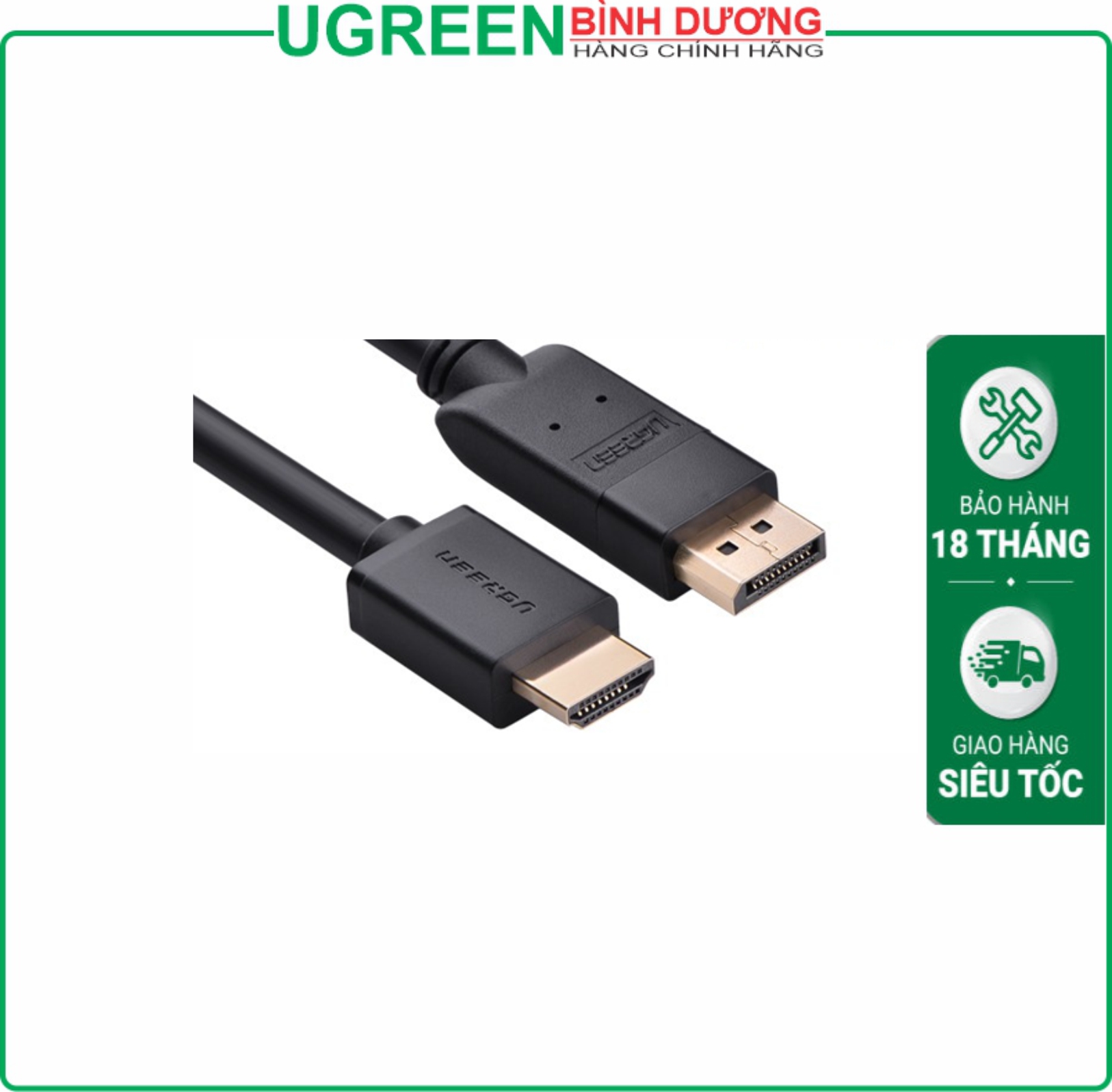 Cáp chuyển đổi 1 chiều Displayport To HDMI 4K dài 1.5M Ugreen (10239)