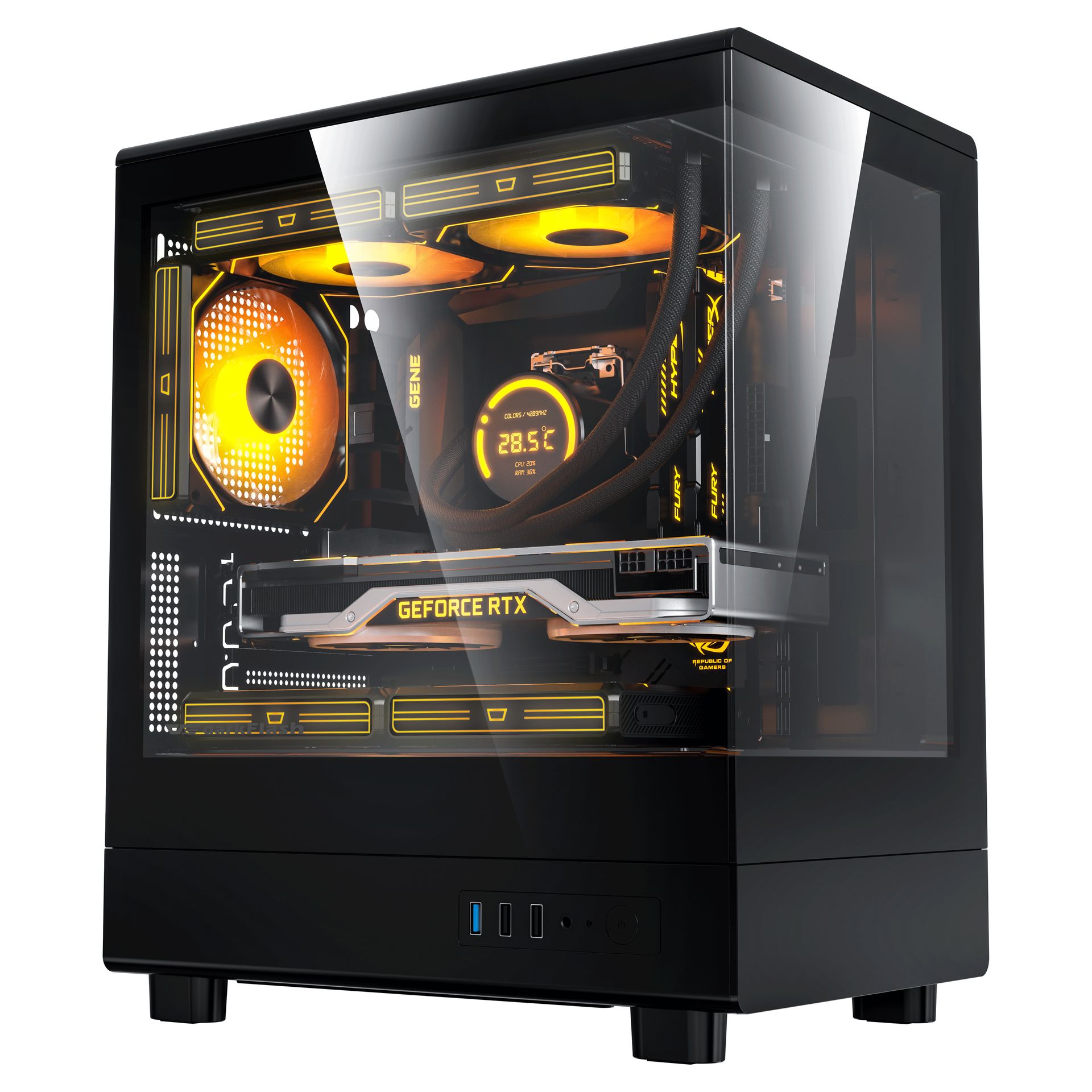 Vỏ case DARK FLASH DB330M BLACK GLASS
