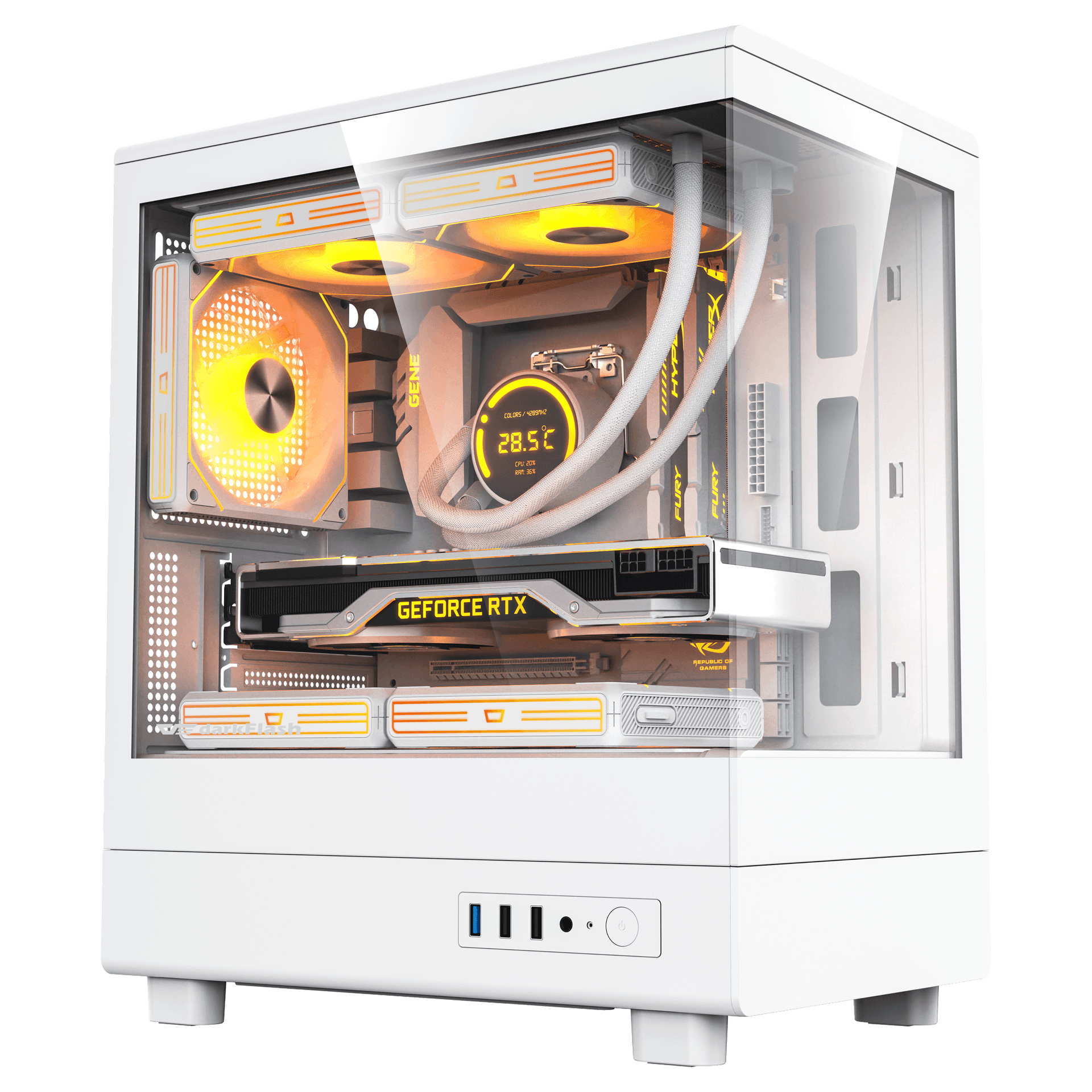 Vỏ case DARK FLASH DB330M WHITE GLASS
