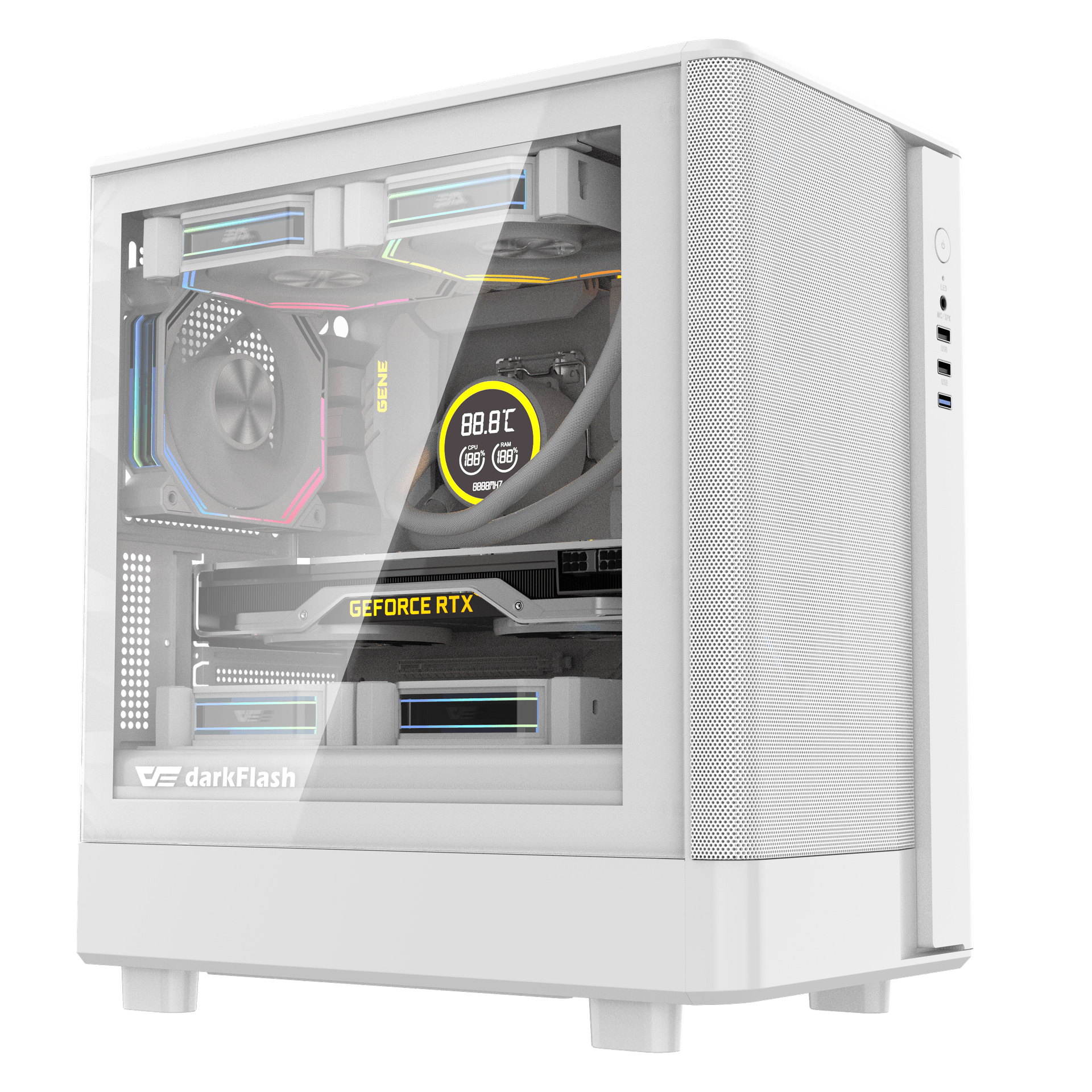 Vỏ case DARK FLASH DB330M WHITE MESH