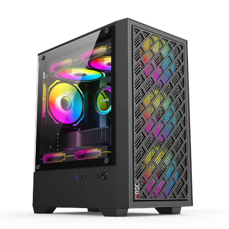 Vỏ case Magic GM-03 Mesh (Chưa Kèm Fan) M-ATX Mặt Lưới, Đen
