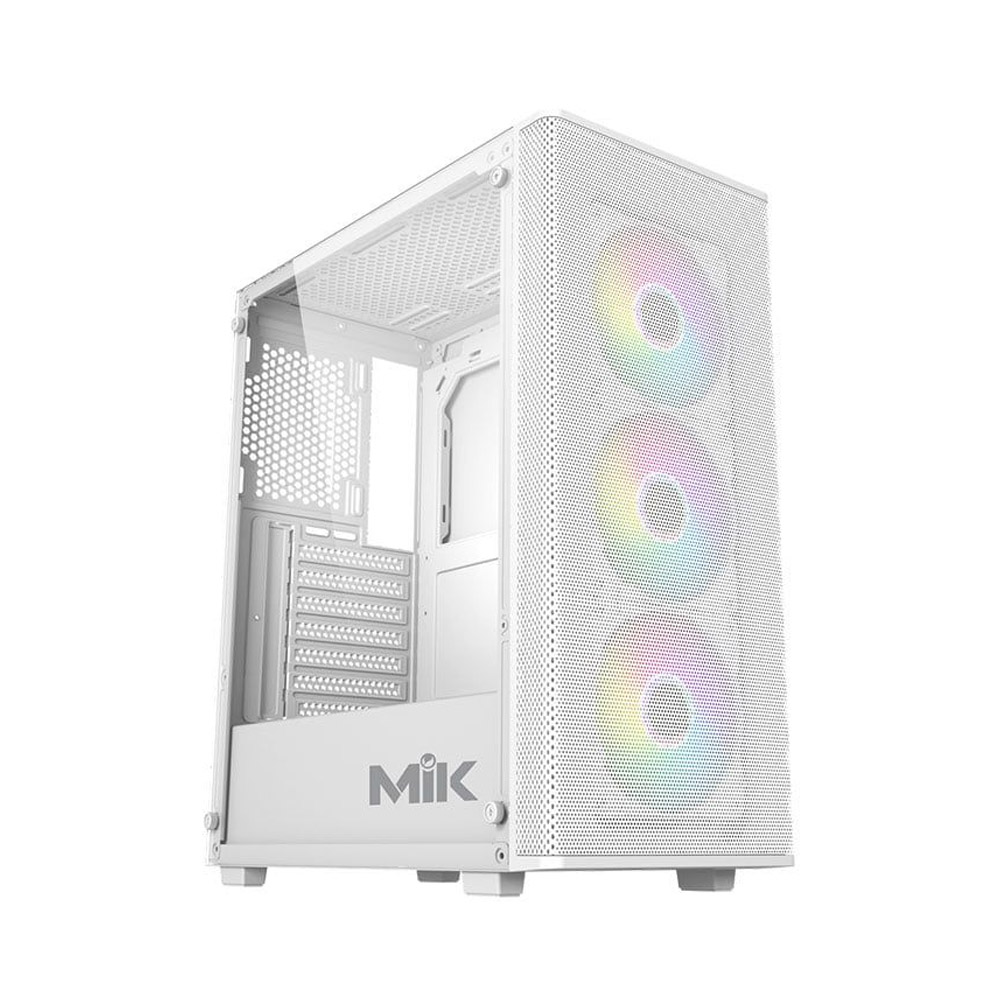 Vỏ case Mik Aion 3FA Kèm 3 Fan ARGB M-ATX, ATX, Màu Trắng