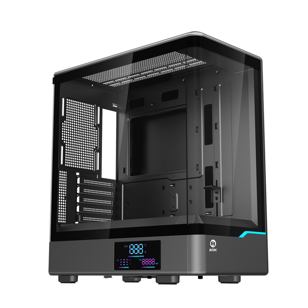 Vỏ case Mik H7 Curver 240 ( Chưa Kèm Fan ), M-ATX, AIO 240, Kính Cong Màu Đen