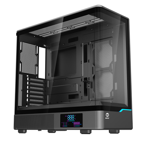Vỏ case Mik H7 Curver 360 ATX ( Chưa Kèm Fan ), M-ATX / ATX, AIO 360, Kính Cong Màu Đen