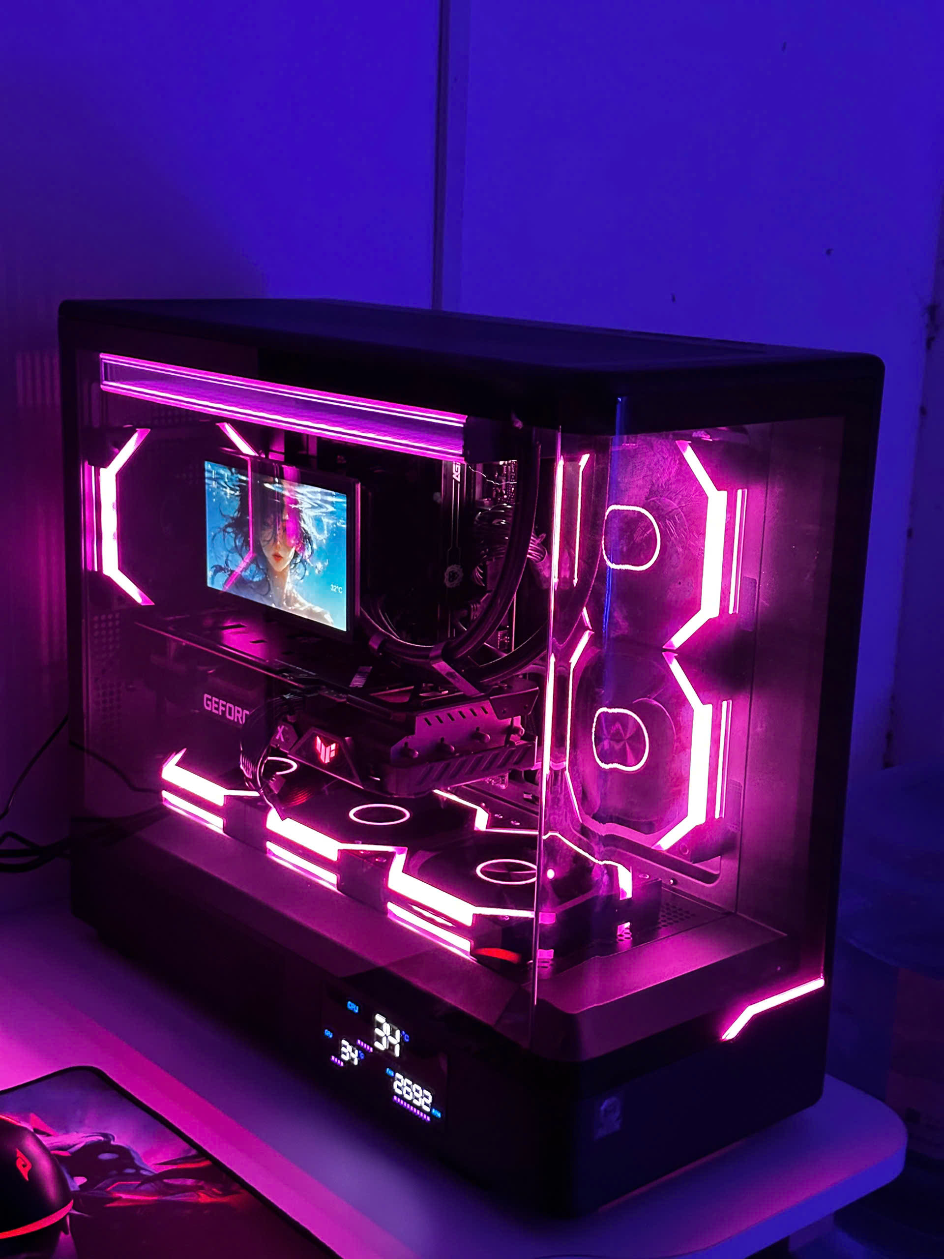 Vỏ case Mik H7 Curver 360 ( Chưa Kèm Fan ), M-ATX, AIO 360, Kính Cong Màu Đen