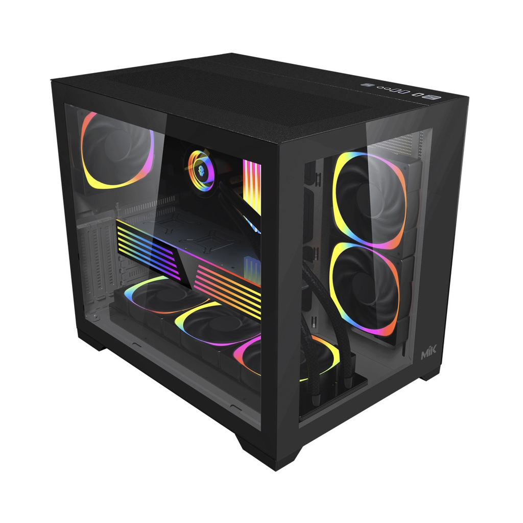 Vỏ case Mik LV12 ( Chưa Kèm Fan ) M-ATX / ATX, AIO 360, Màu Đen