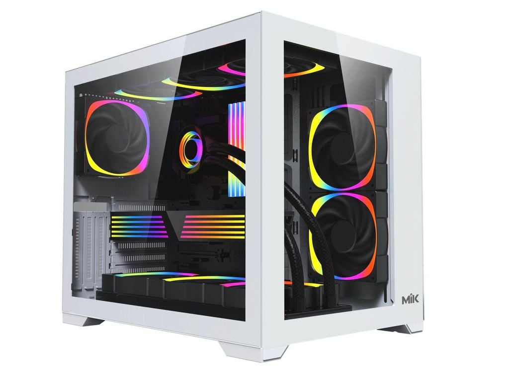 Vỏ case Mik LV12 ( Chưa Kèm Fan ) M-ATX / ATX, AIO 360, Màu Trắng