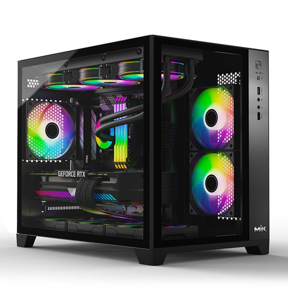 Vỏ case Mik LV12 M ( Chưa Kèm Fan ), M-ATX, AIO 360, Màu Đen