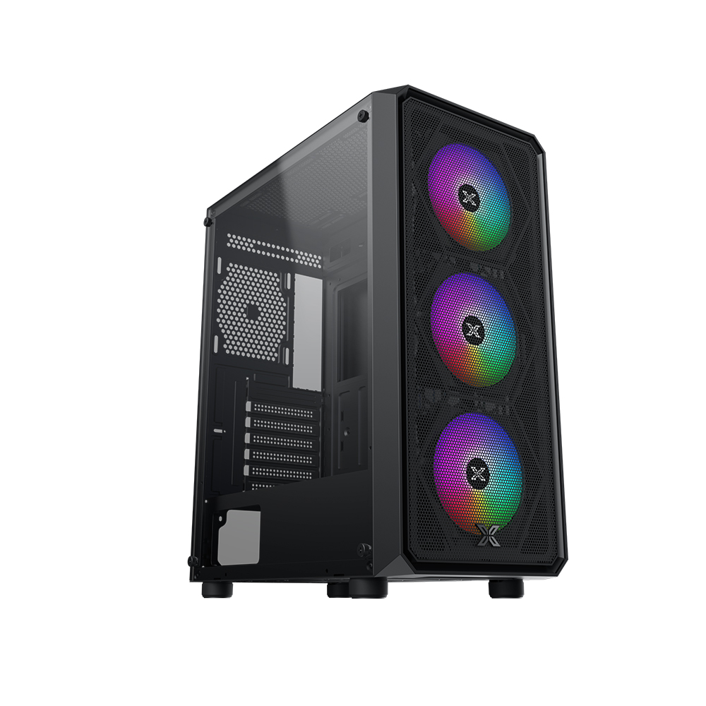 Vỏ case Xigmatek Duo X 3F EN45127 Kèm 3 Fan RGB, M-ATX / ATX , Màu Đen