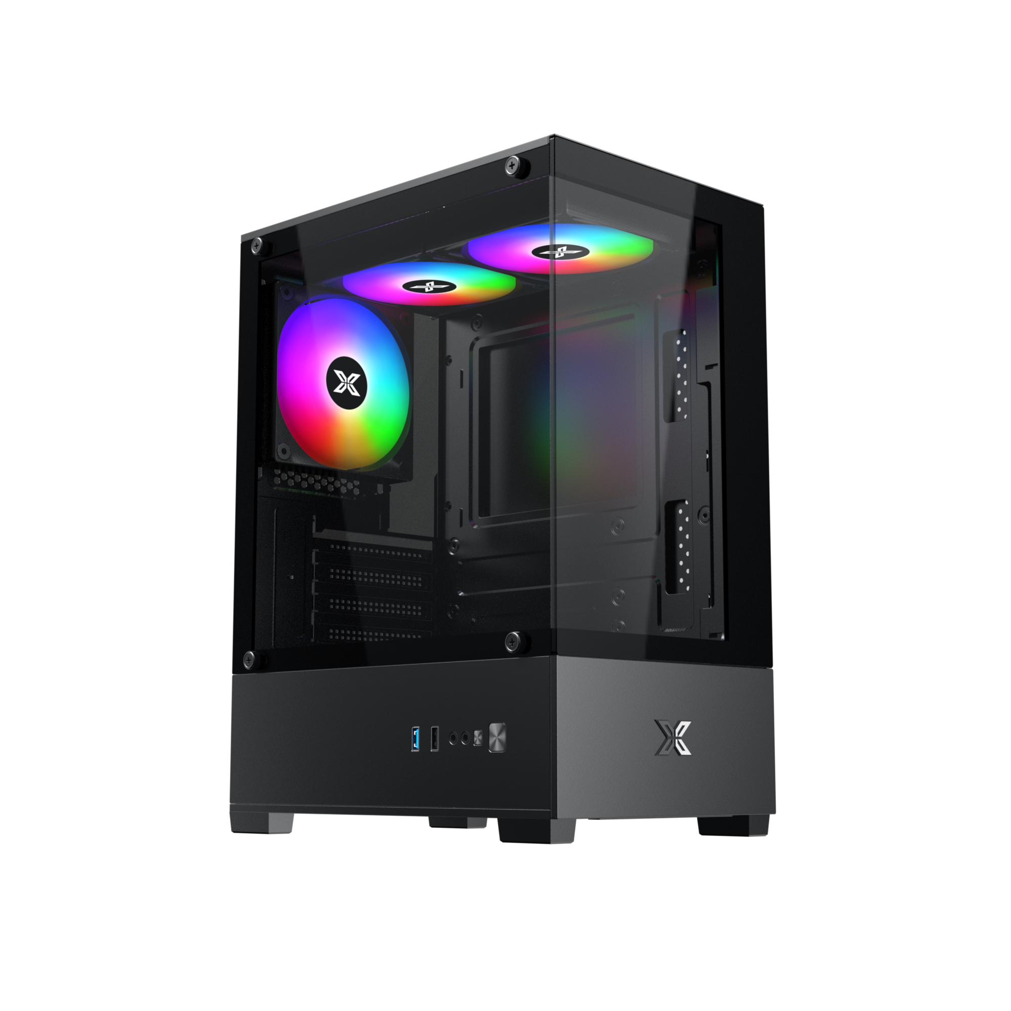 Vỏ case Xigmatek View III 3F EN90526 Kèm 3 Fan RGB M-ATX , Màu Đen