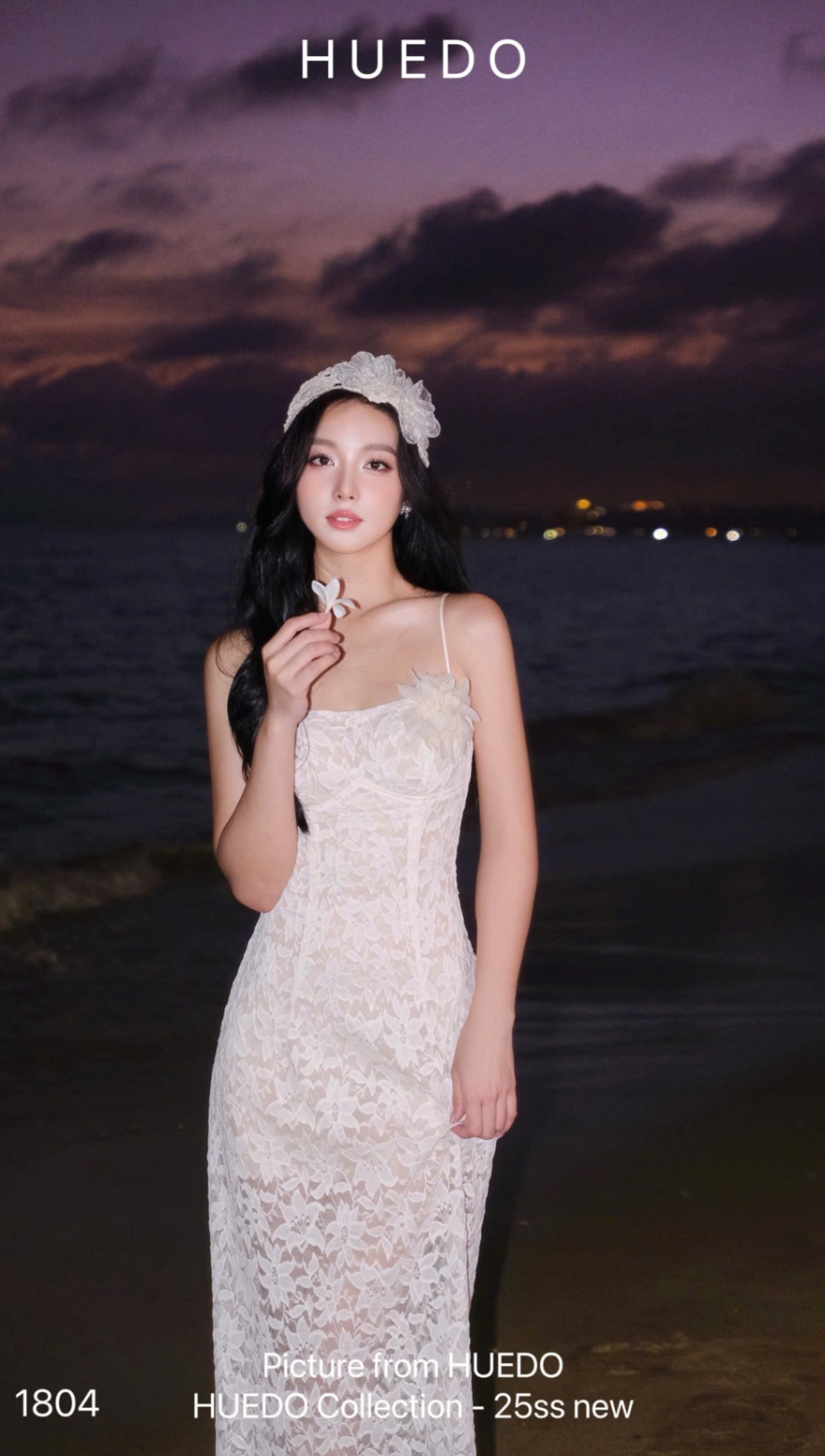 V1804 - ĐẦM MAXI REN THUN LƯỚI DẺO