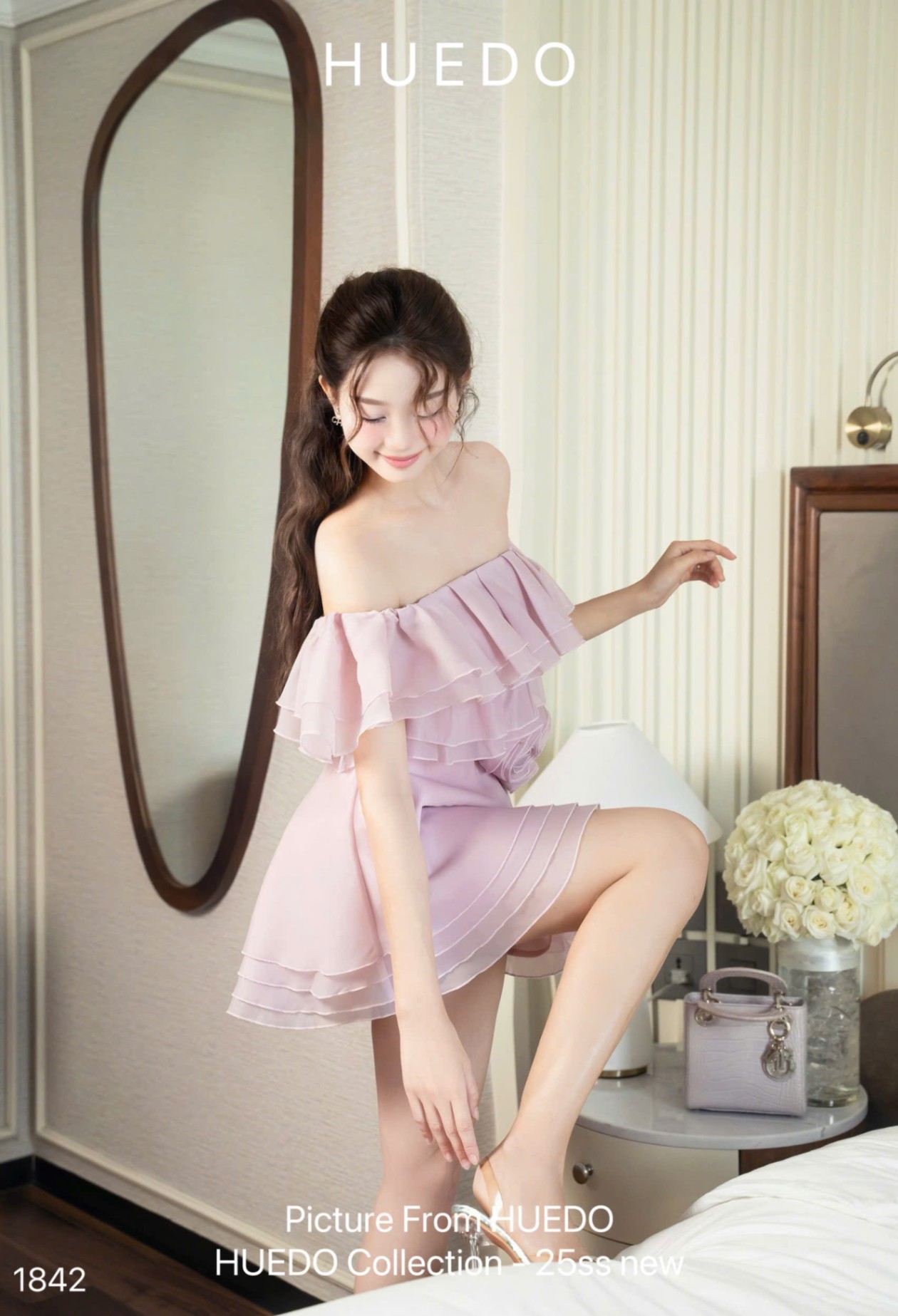V1842 - ĐẦM TRỄ HOA XẾP
