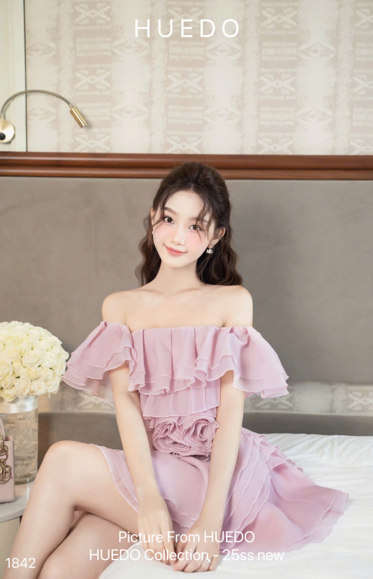 V1842 - ĐẦM TRỄ HOA XẾP