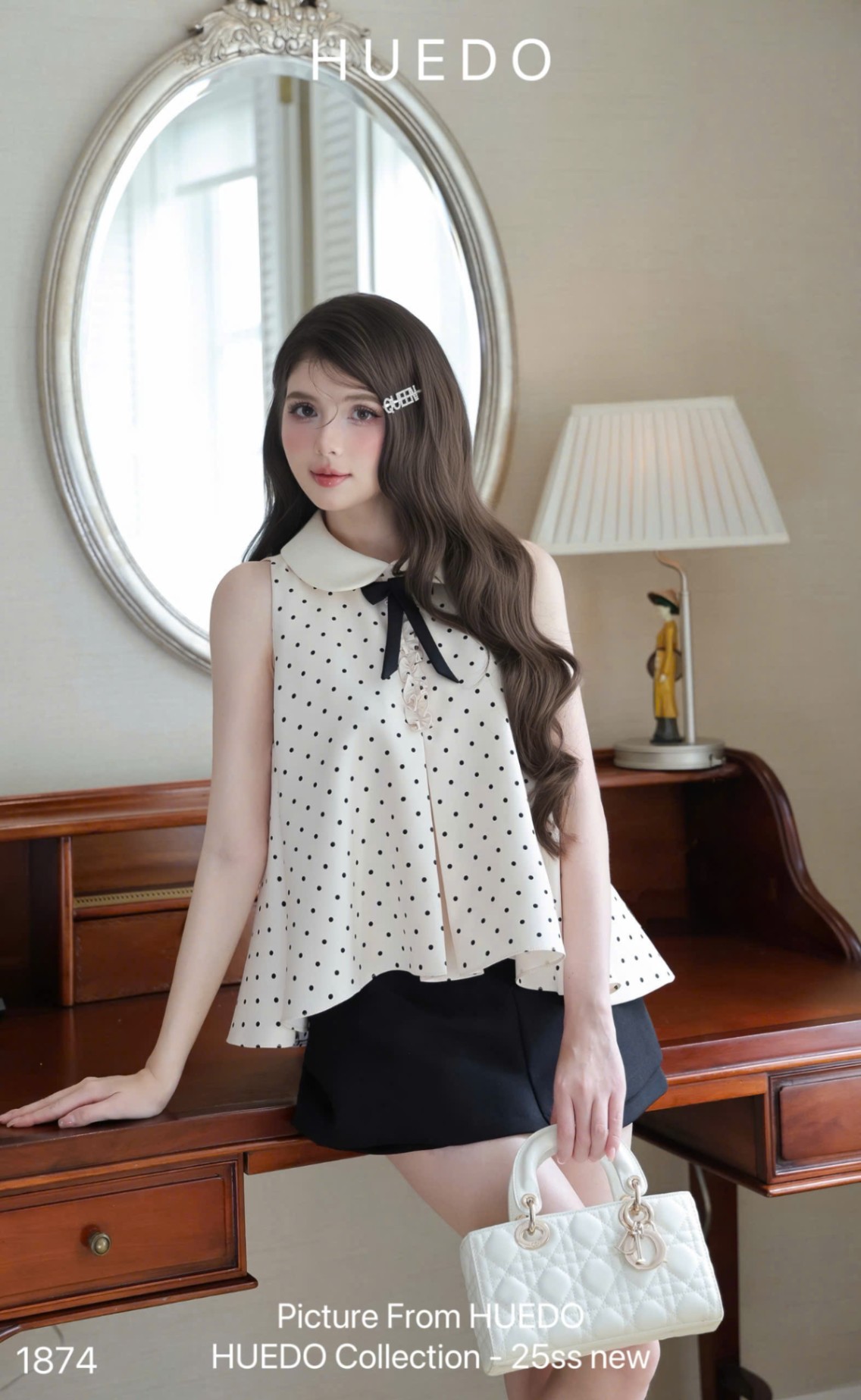V1874 - SET ÁO SN CHẤM BI CV PHOM A