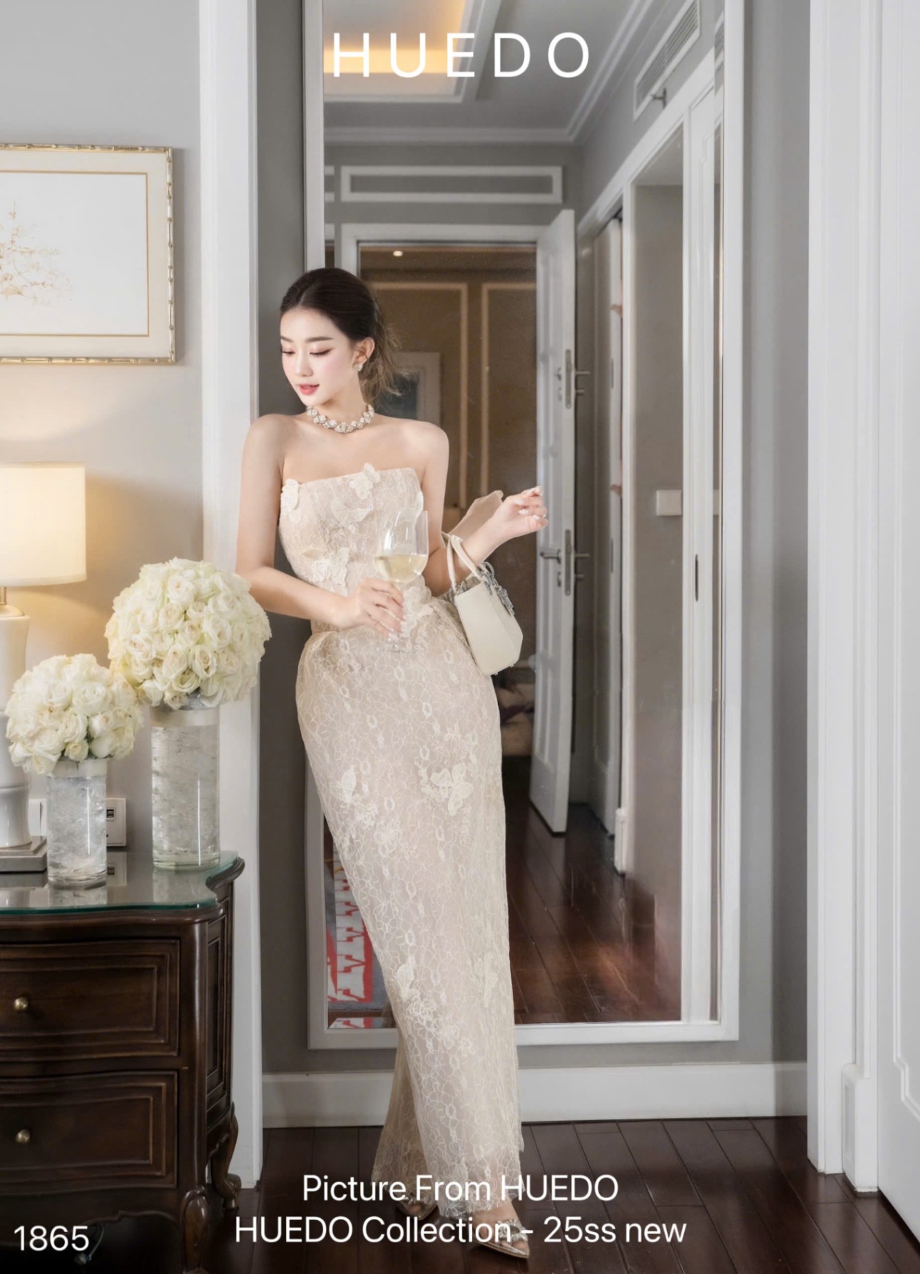 V1865 - ĐẦM REN BƯỚM CUP NGỰC