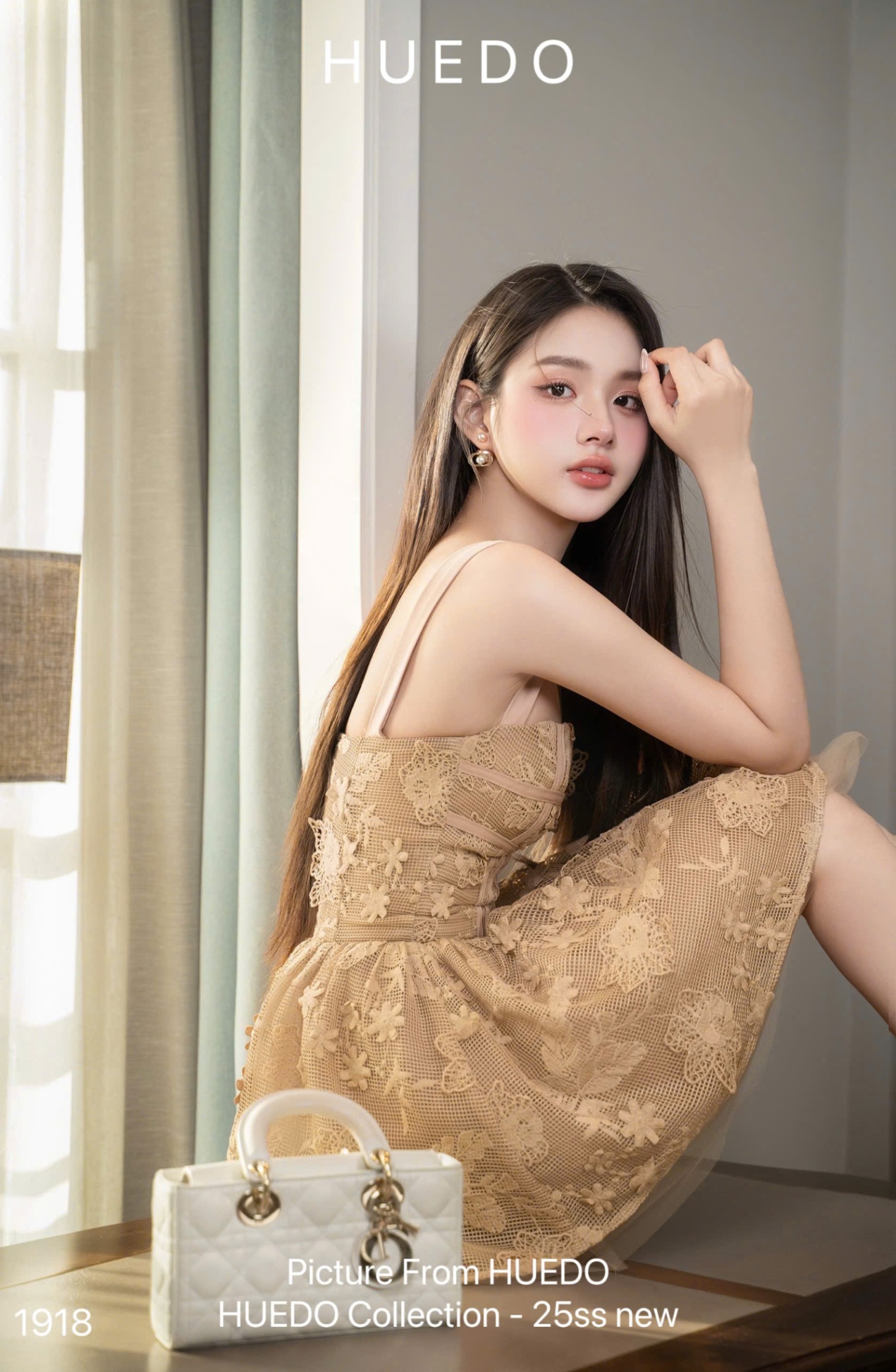 V1918 - ĐẦM ĐẮP REN HOA