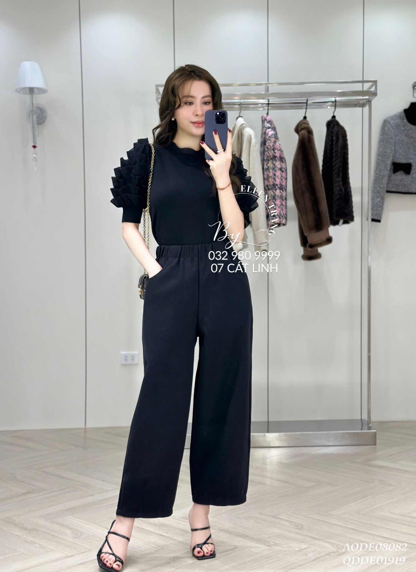 ÁO ĐEN TAY BÈO TẦNG