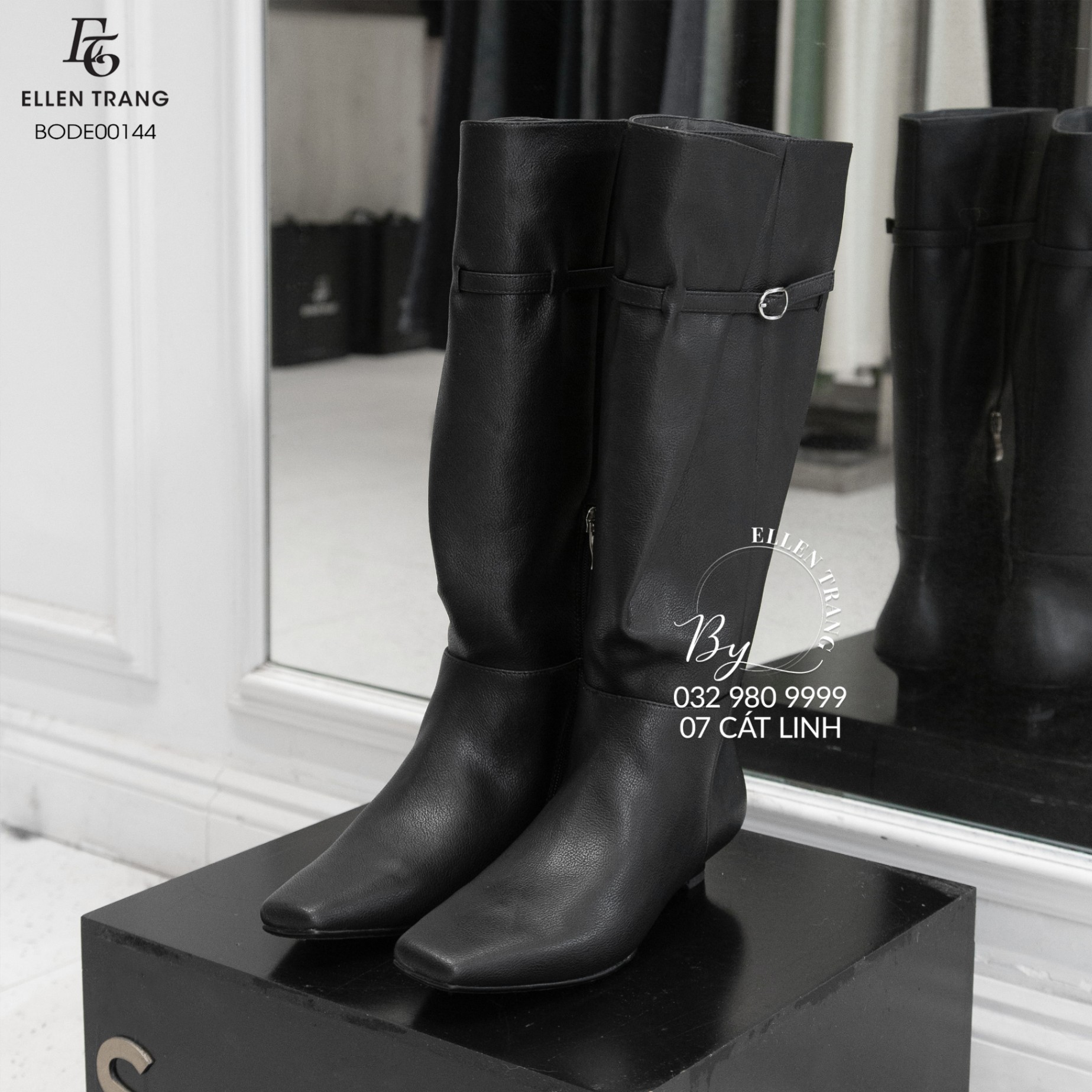 BOOT ĐEN KHUY CÀI KHÓA BÊN