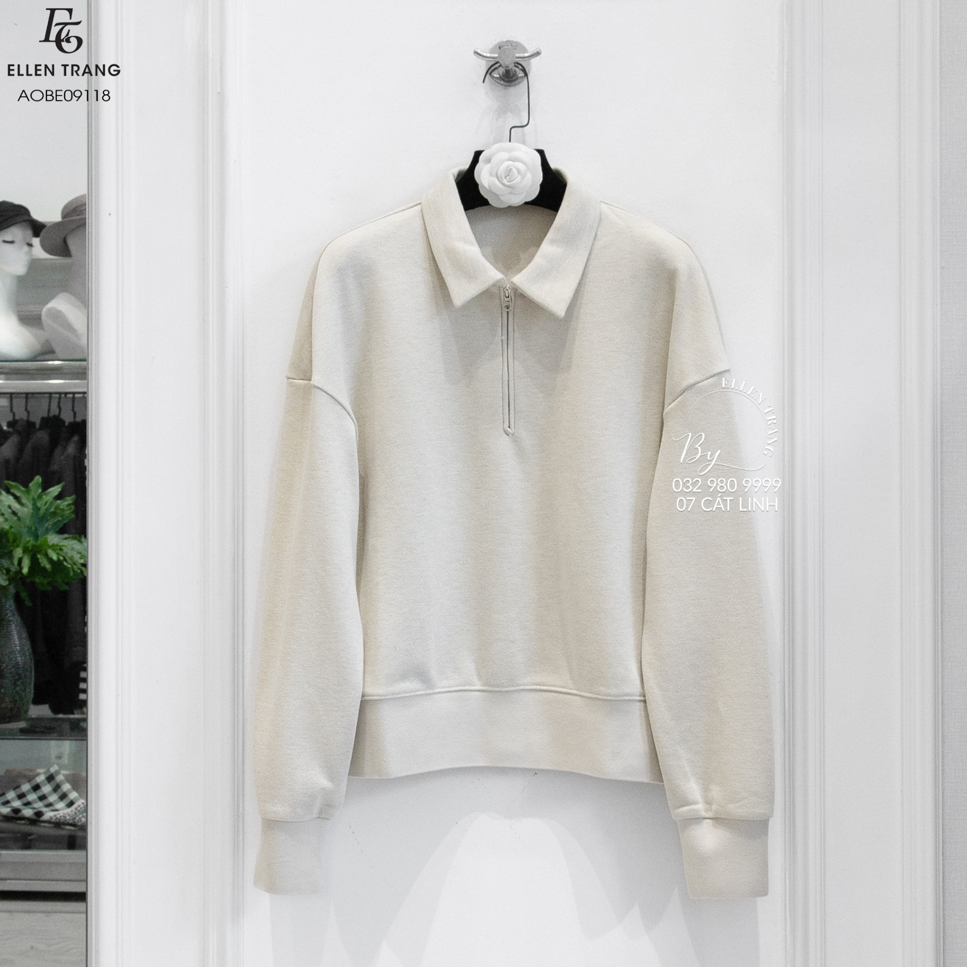 ÁO BE CỔ GẬP KHOÁ CỔ KIM TUYẾN