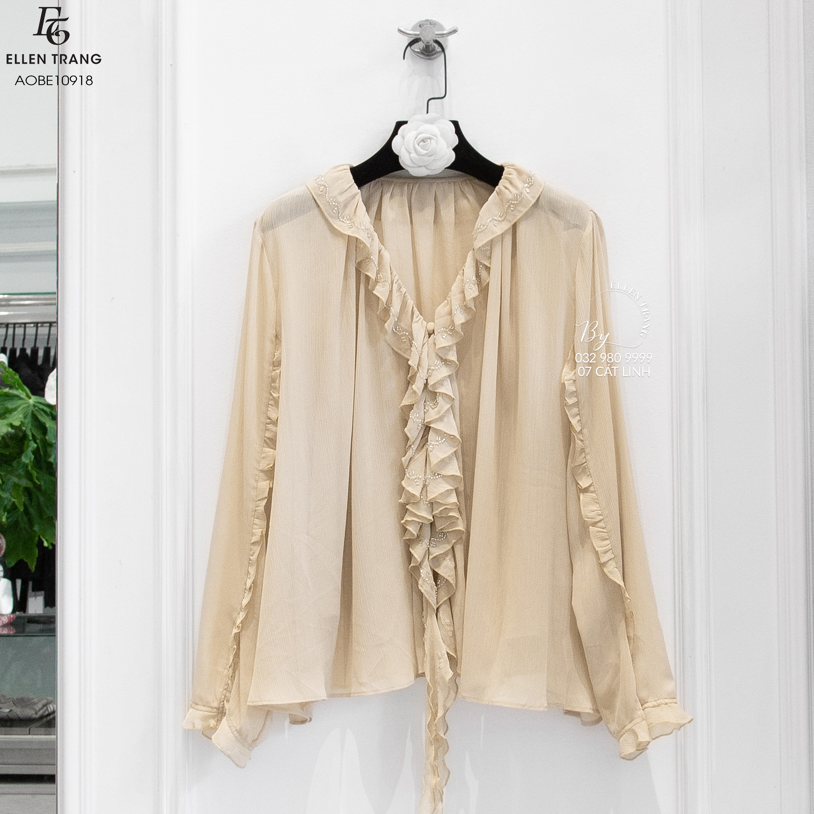ÁO BE CỔ VIỀN BÈO ĐÍNH HẠT