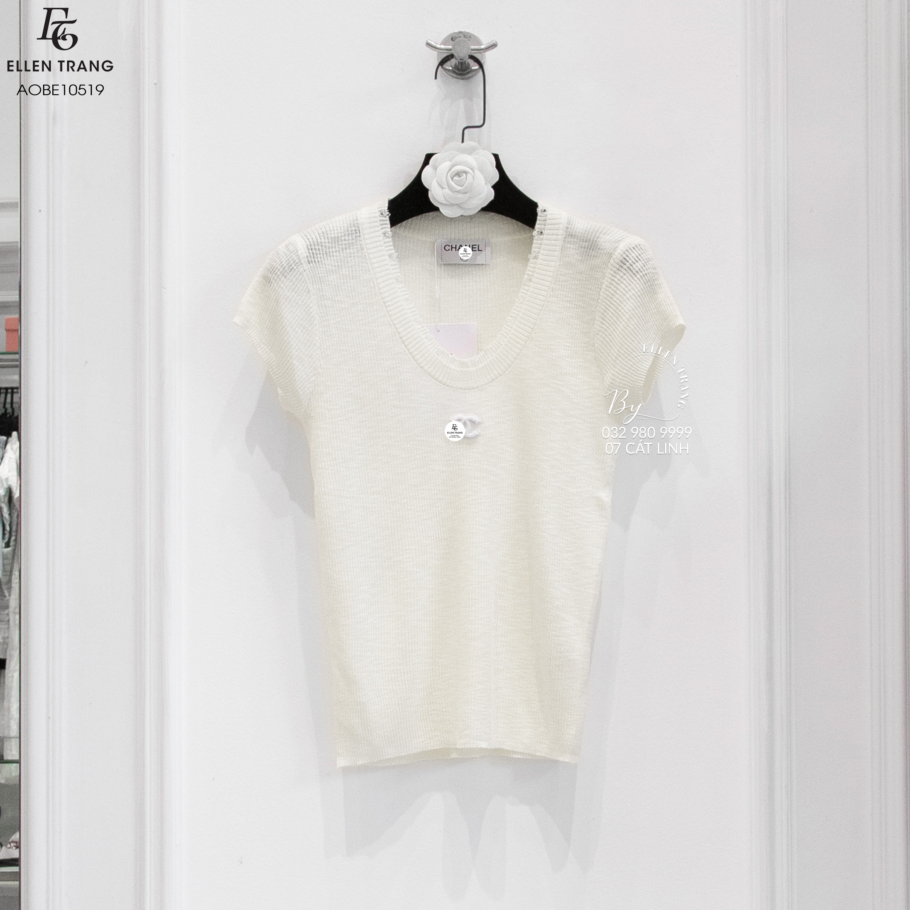 ÁO BE LOGO CHANEL TRẮNG