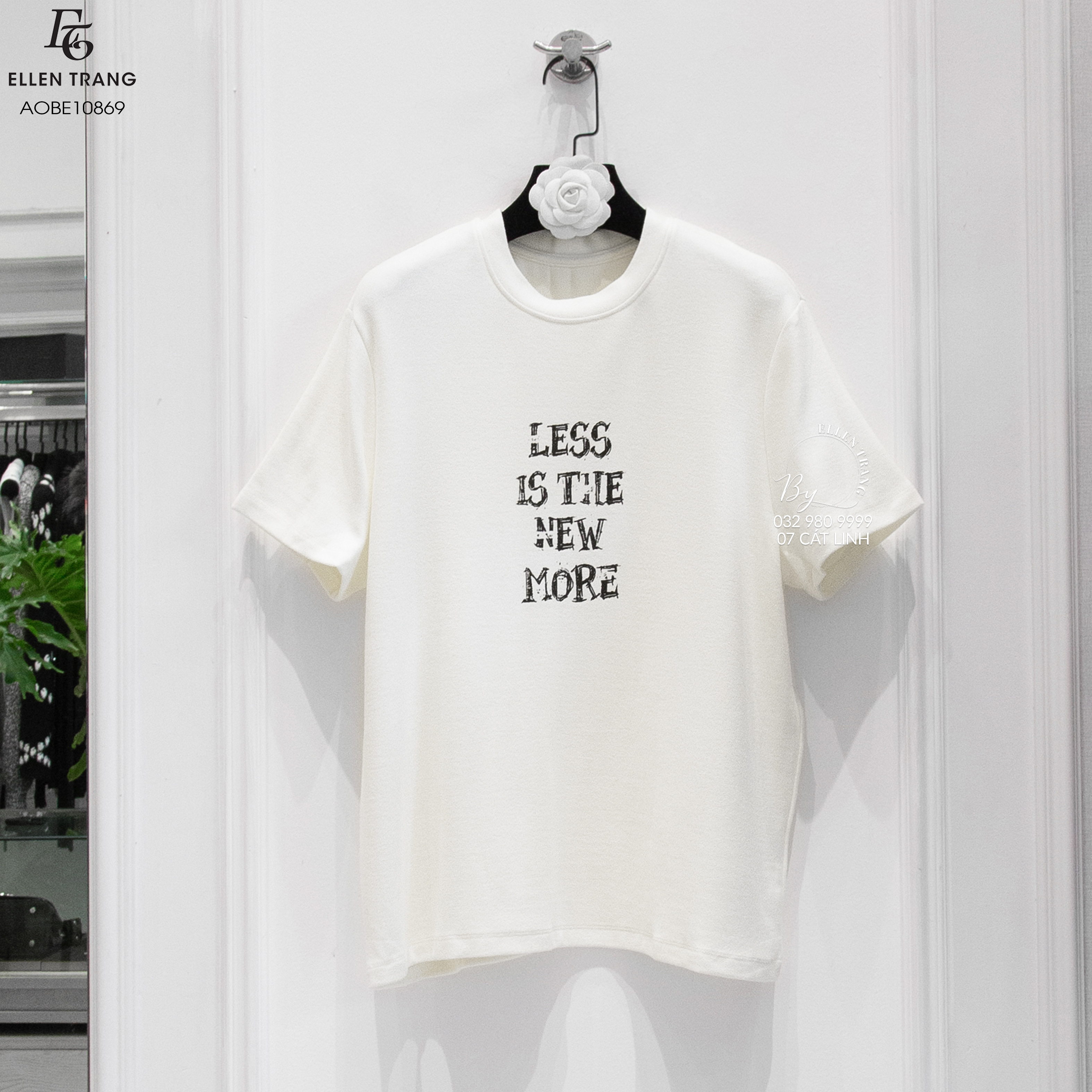 ÁO BE NỈ CHỮ ĐEN CỔ TRÒN
