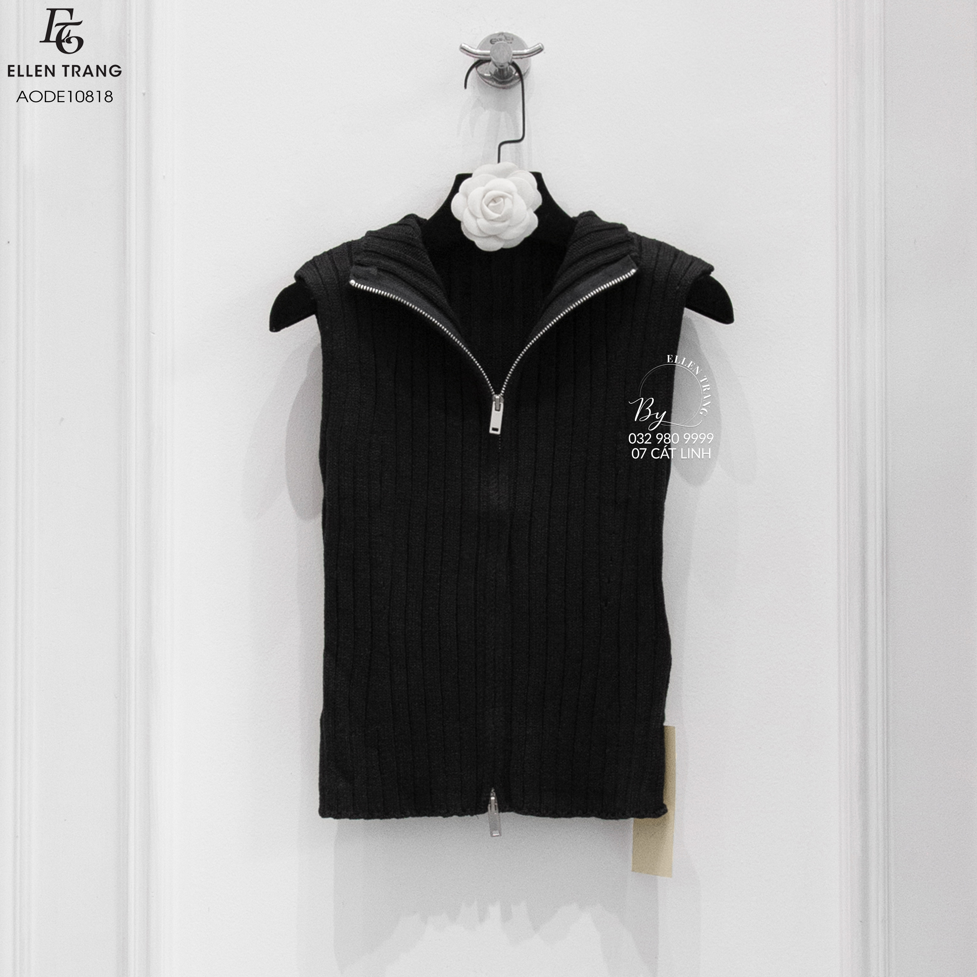 ÁO ĐEN CỔ LỌ 2 KHOÁ