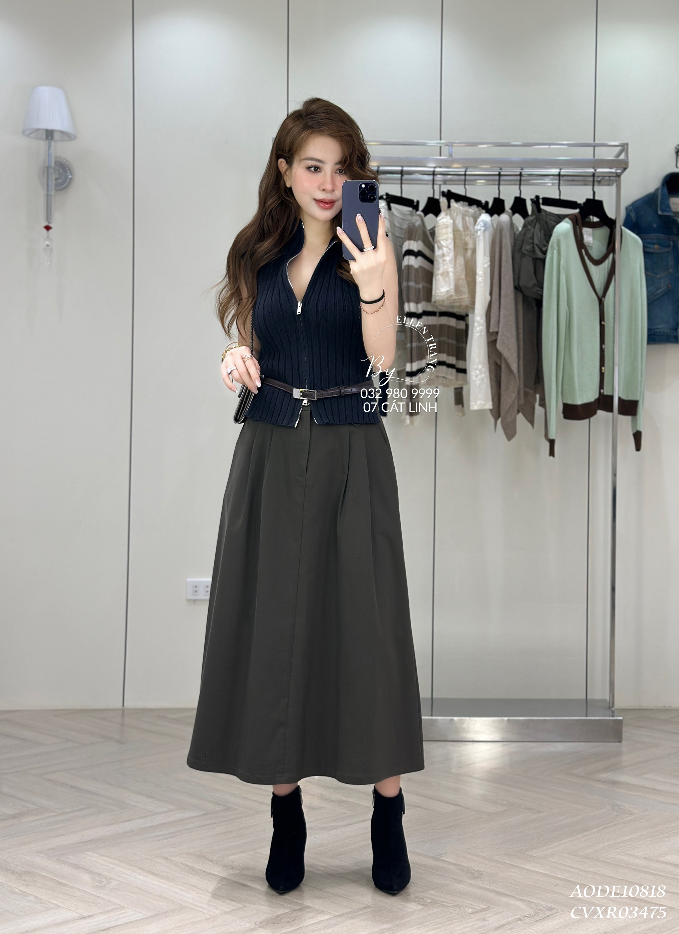 ÁO ĐEN CỔ LỌ 2 KHOÁ