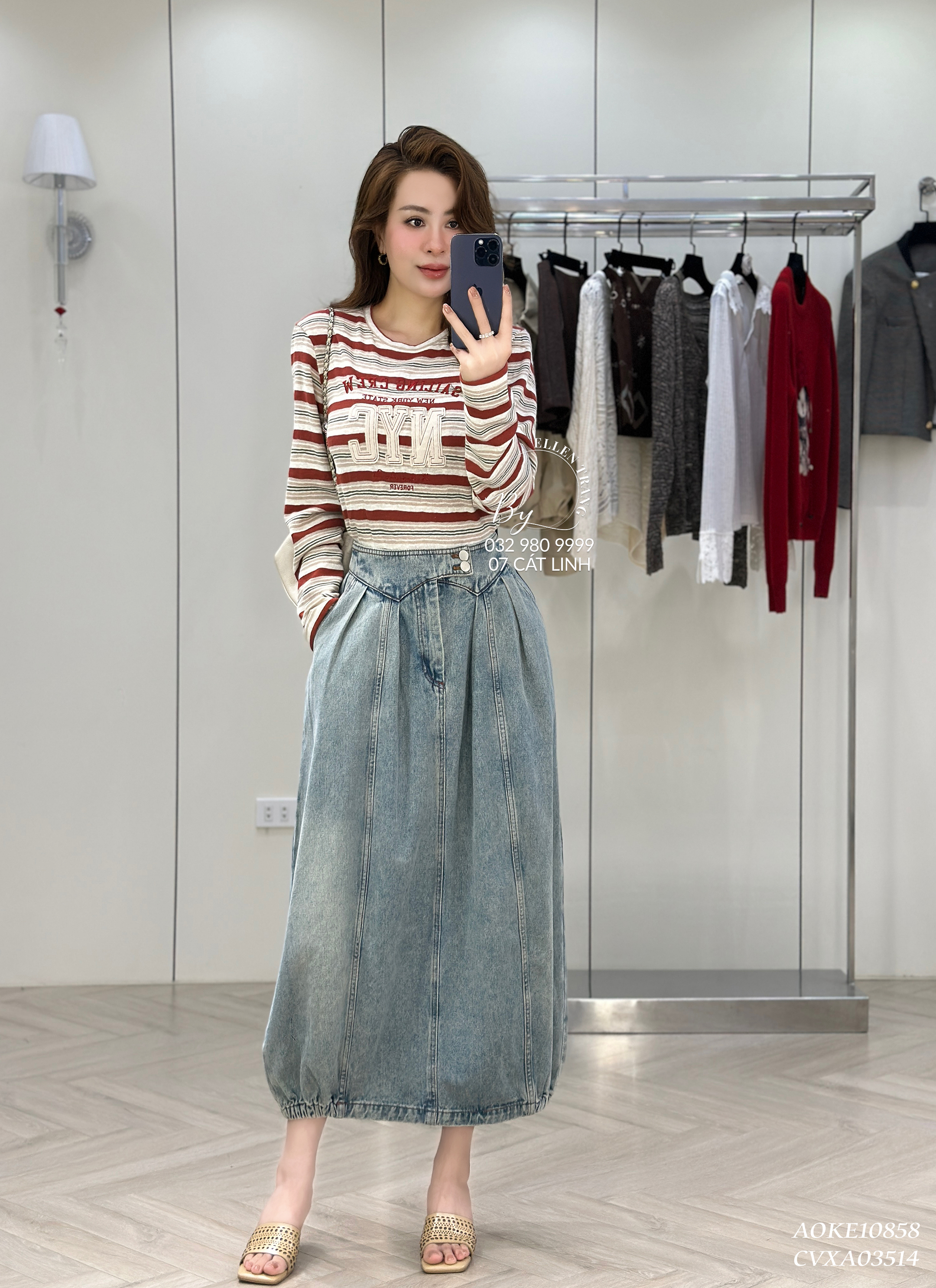 ÁO KẺ ĐỎ XANH CHỮ NYC