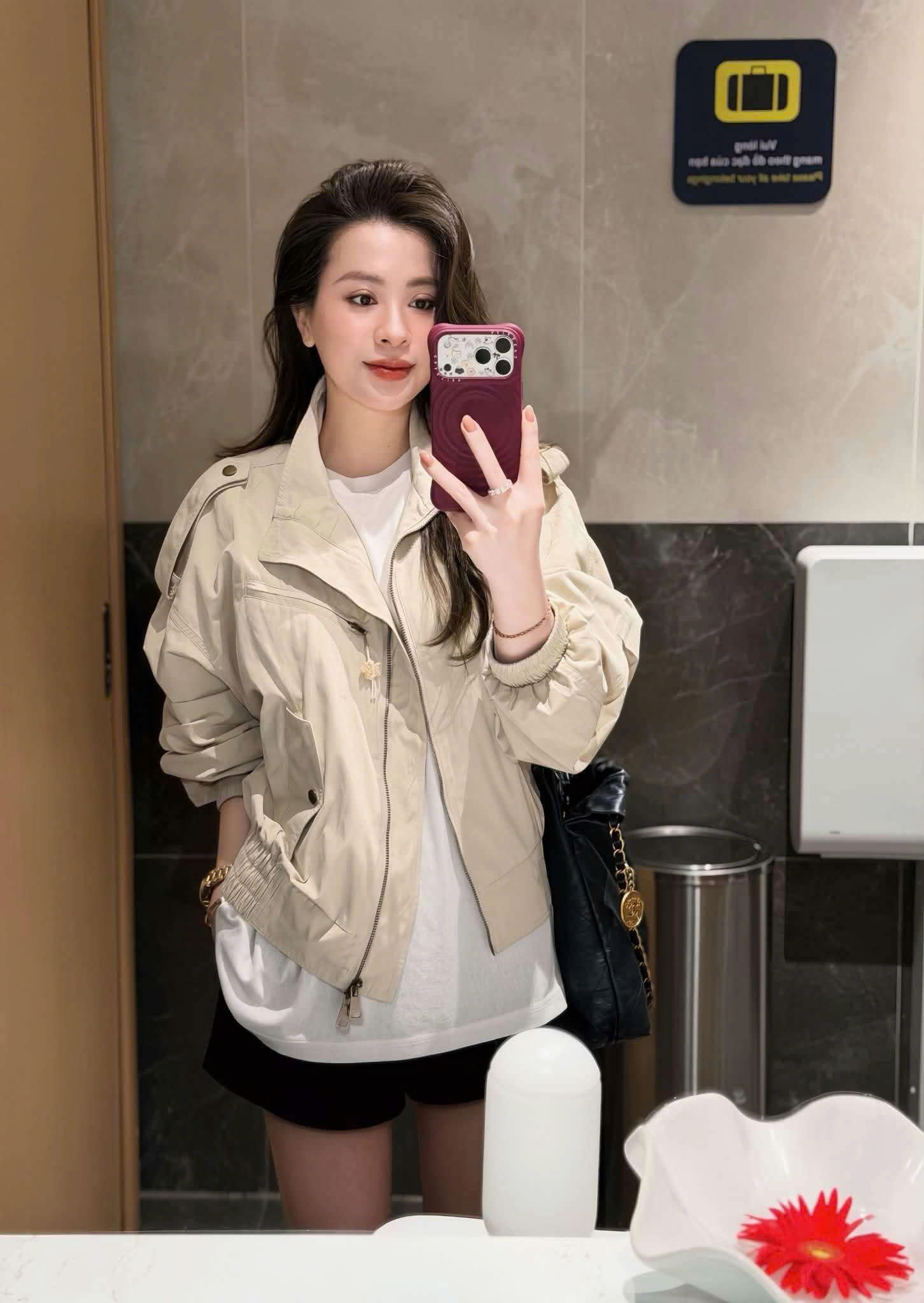 ÁO KHOÁC BE 2 KHOÁ TÚI NGỰC DÂY TREO