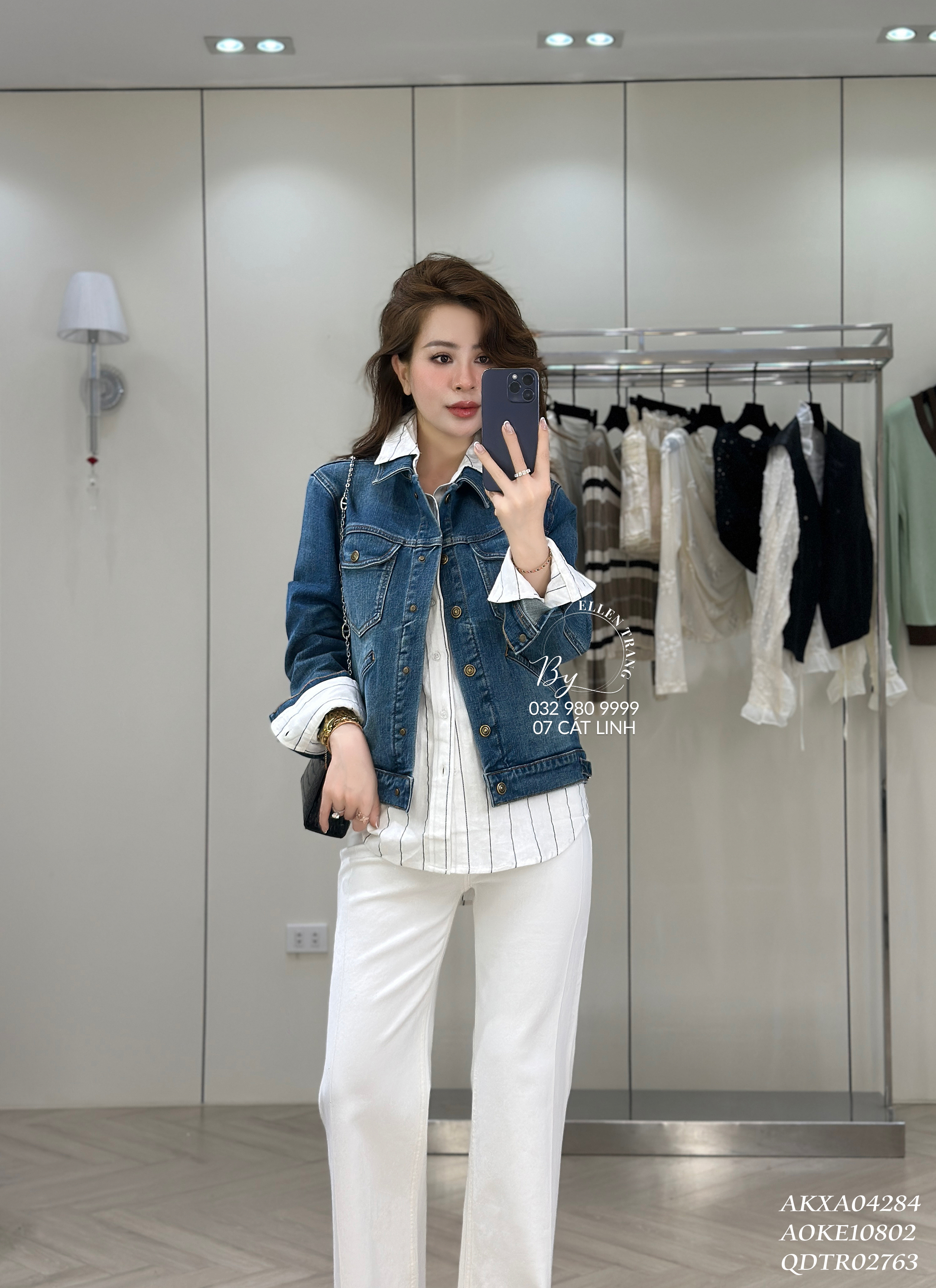 ÁO KHOÁC BÒ XANH CÚC ĐỒNG TÚI CHÉO