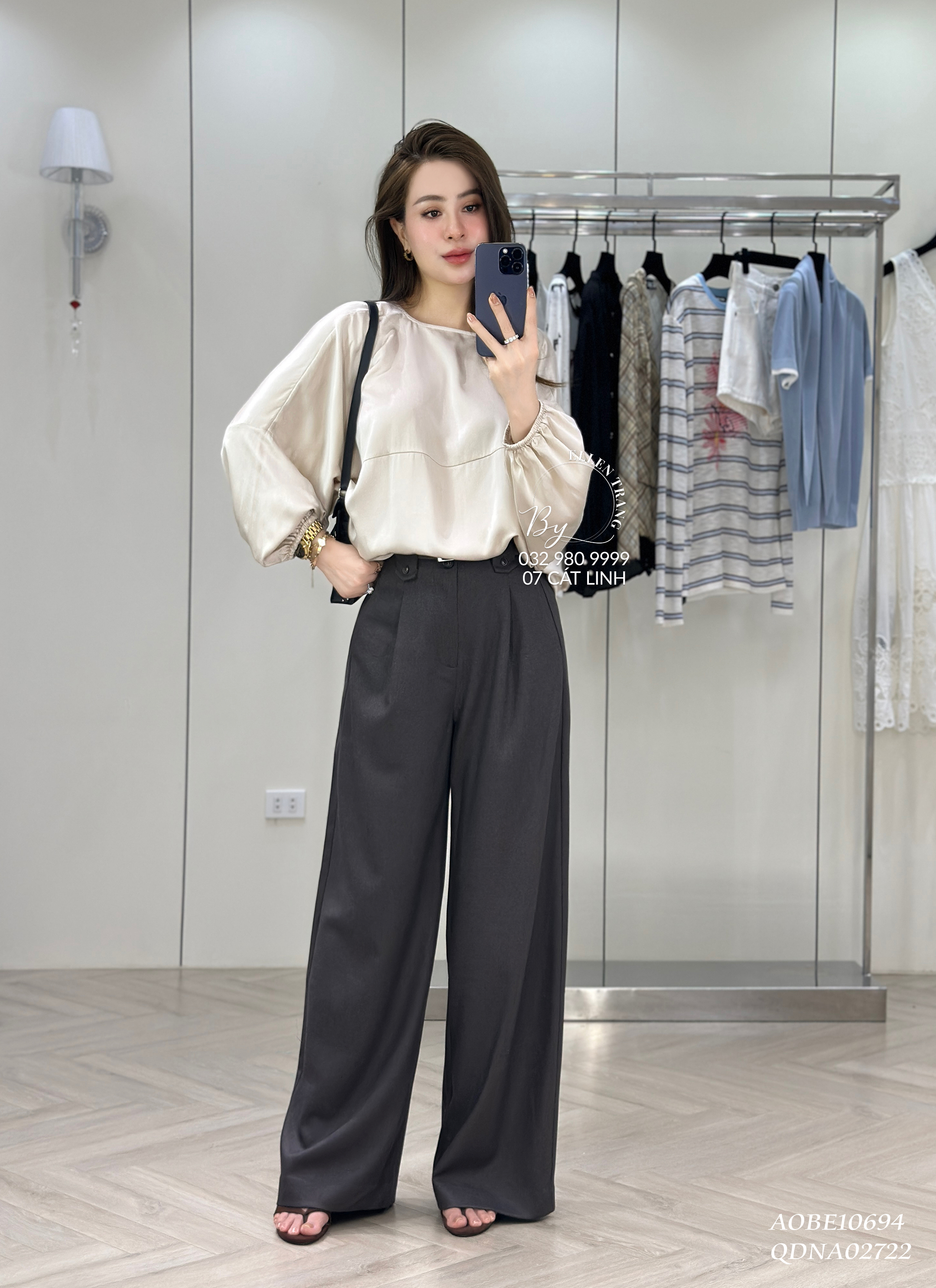 ÁO LỤA BE CÁNH DƠI CHUN GẤU