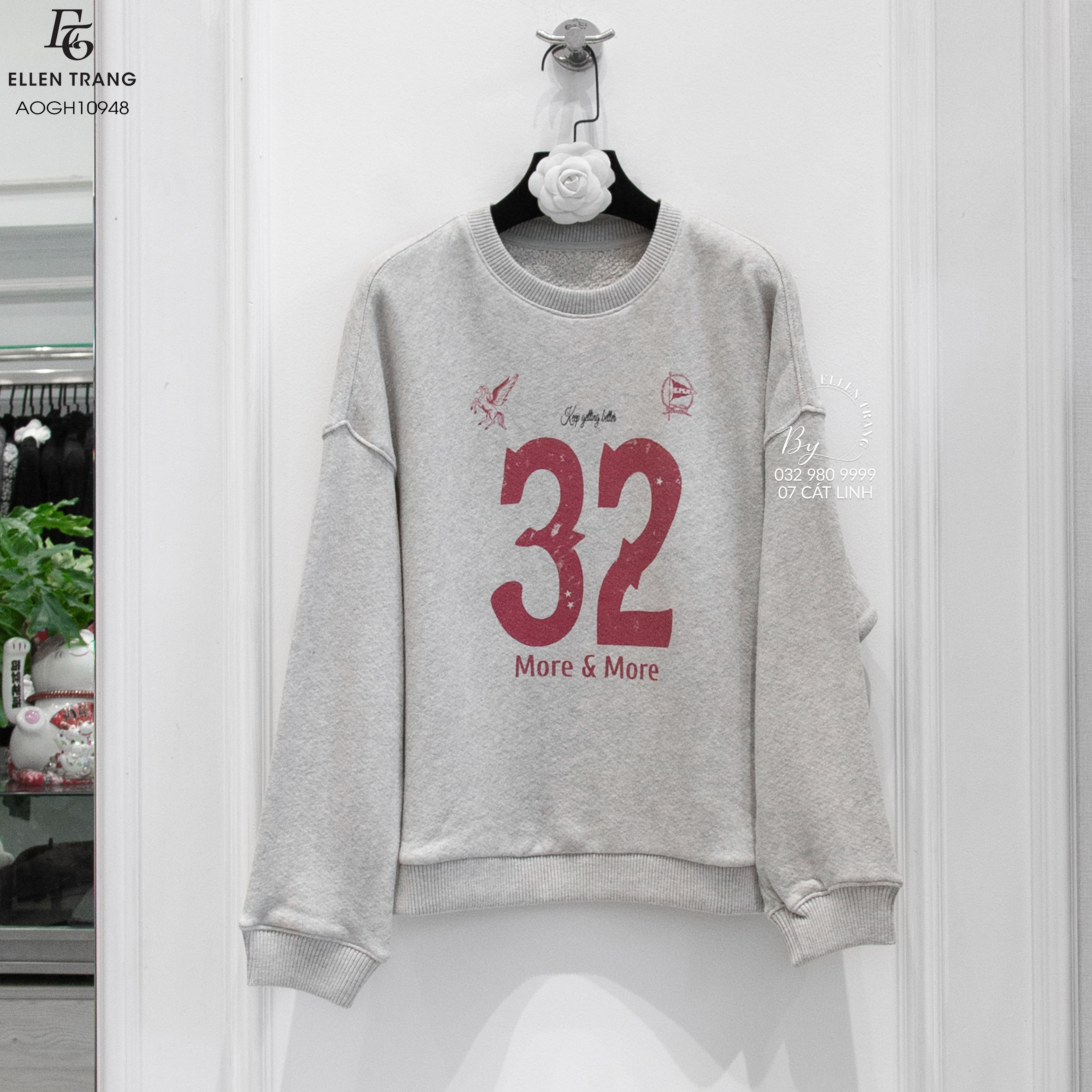 ÁO NỈ GHI CHỮ ĐỎ SỐ 32