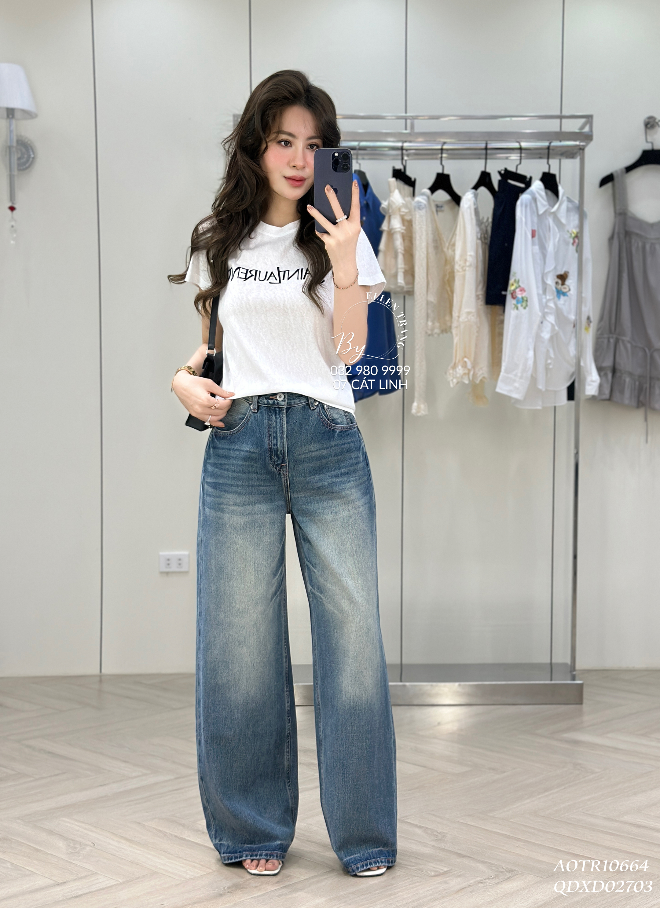 ÁO PHÔNG TRẮNG CHỮ ĐEN S&L